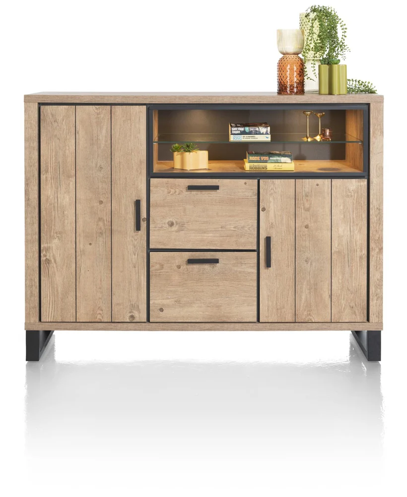 Henders & Hazel Pavarotti Highboard mit LED HPL/Metallgestell