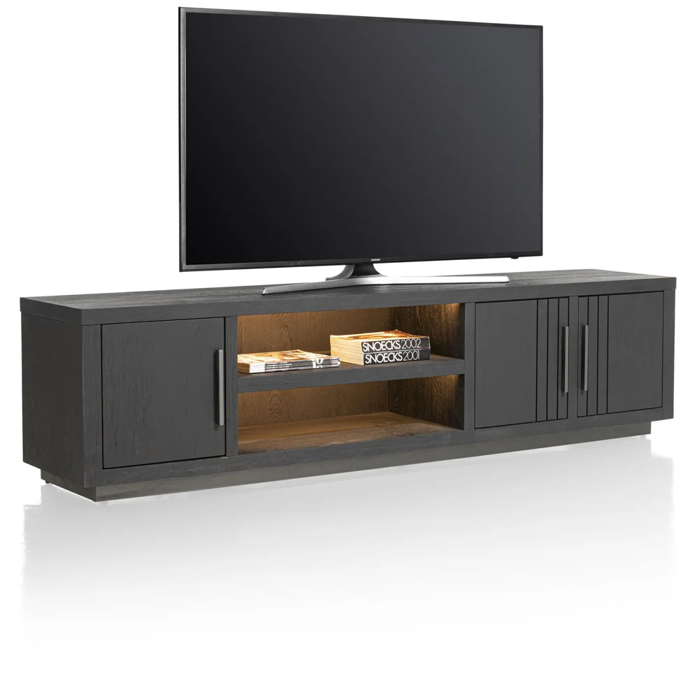 Henders & Hazel Pavie Lowboard mit LED Eiche Furnier/Metallgestell