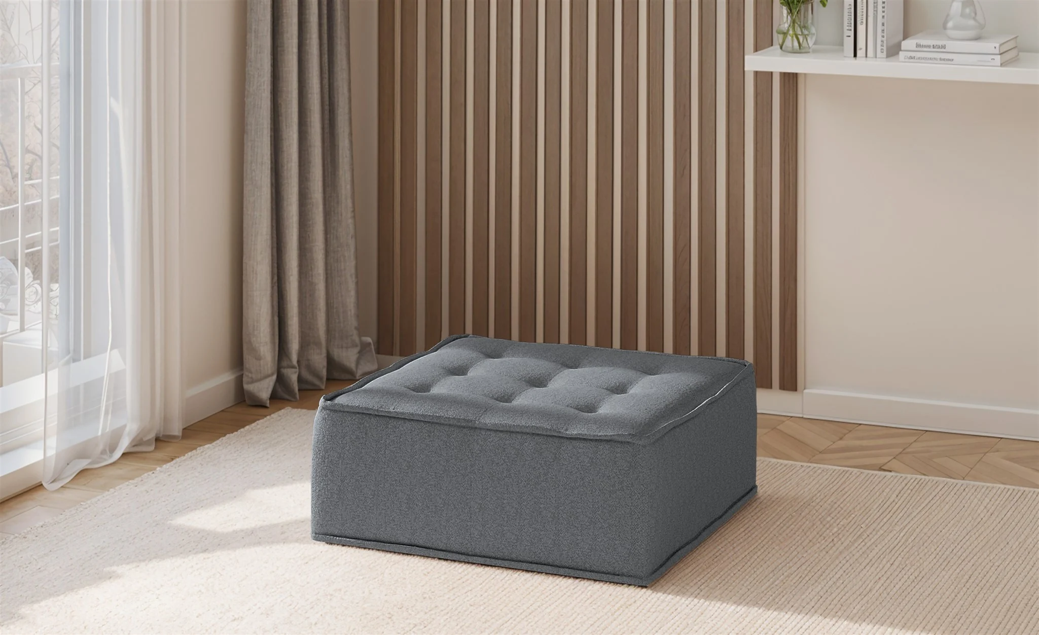 Polsterhocker Modul SANDE Stoff Alpine Anthrazit - Fun Möbel