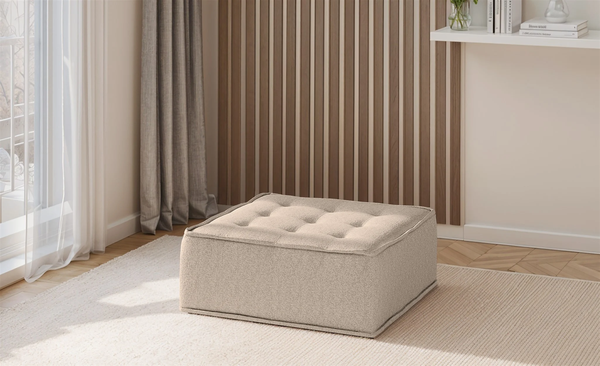 Polsterhocker Modul SANDE Stoff Alpine Toffee - Fun Möbel