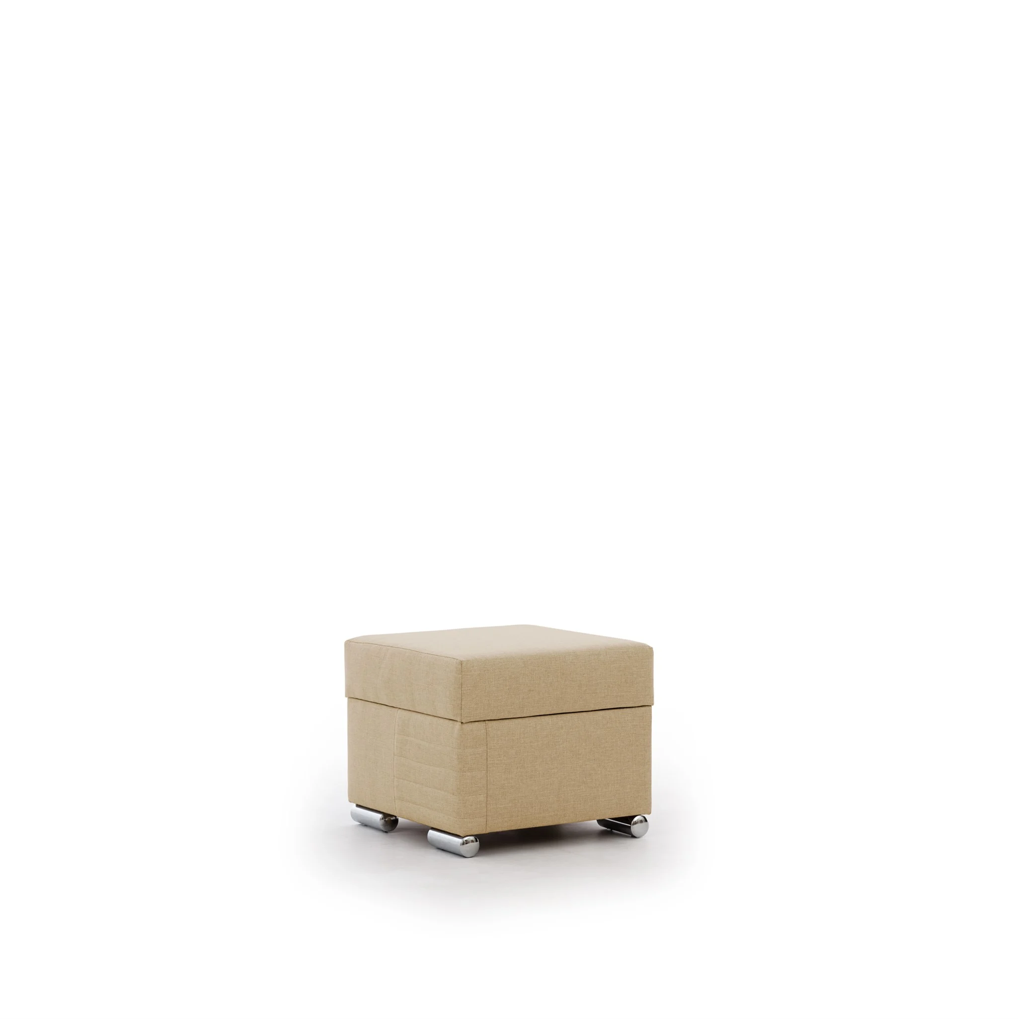 Polsterhocker mit Stauraum CANTON in Stoff Liverpool Beige - Fun Möbel