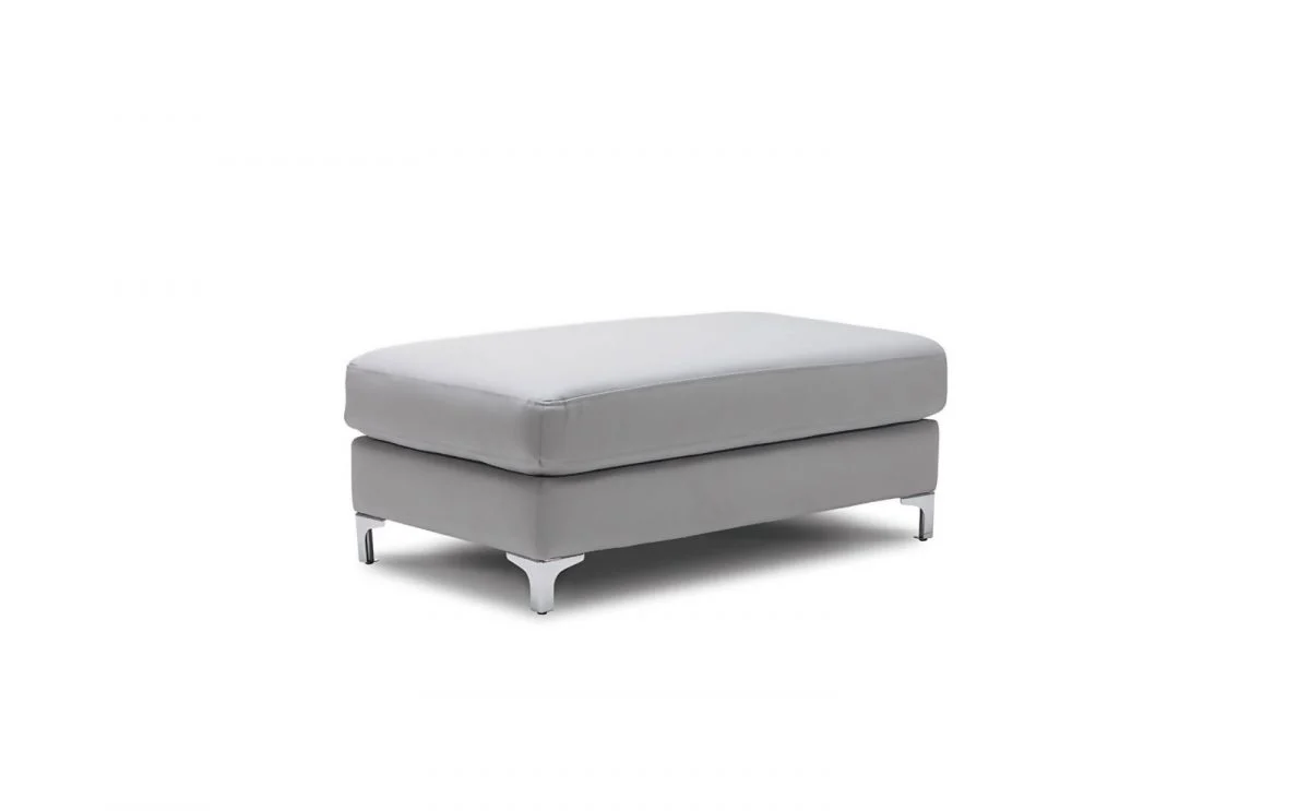 Hocker Polsterhocker STELLA Kunstleder Hellgrau - Fun Moebel