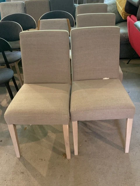 Celine Stuhl Shadow beige/grau, Eiche weiß geölt - FASMAS