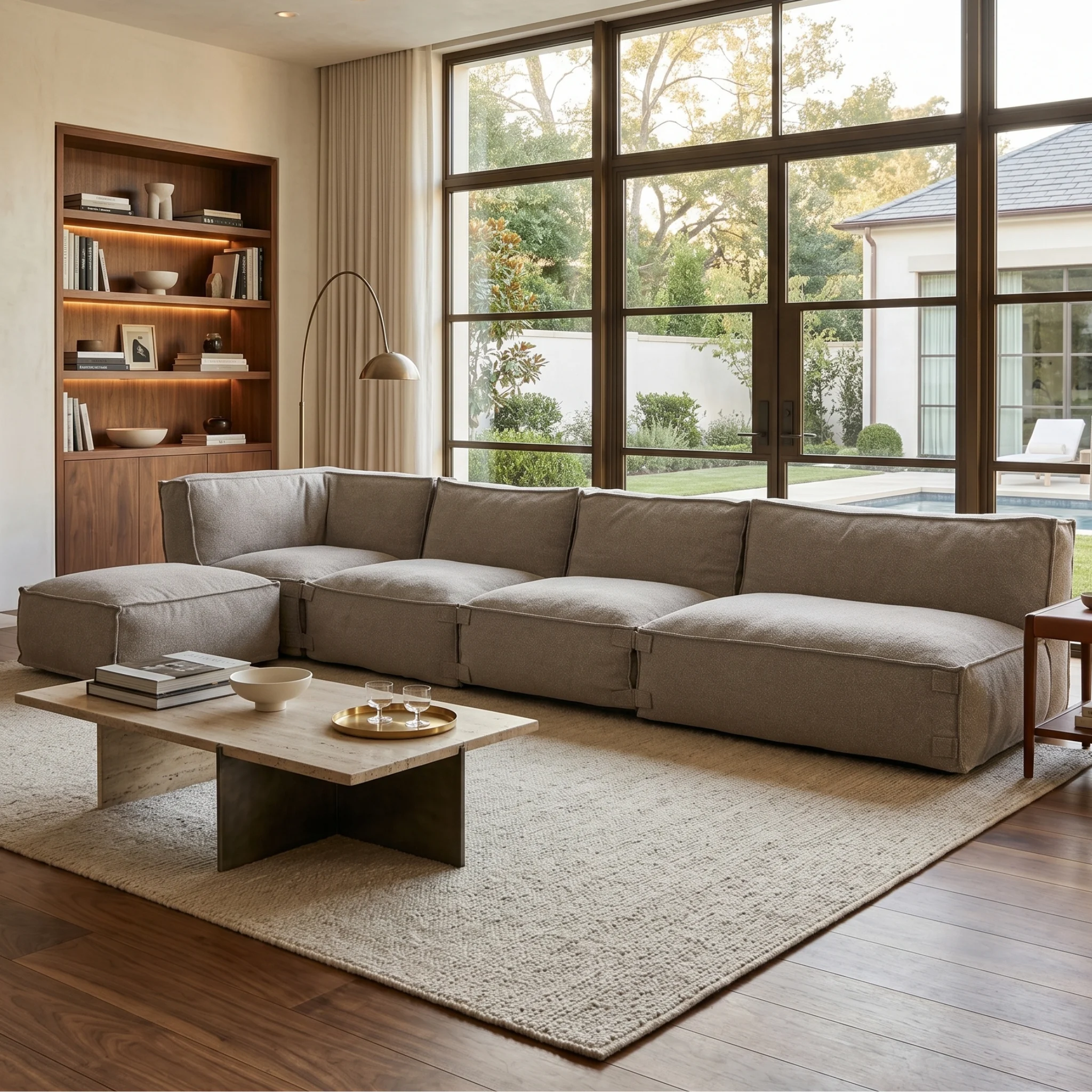 Modulares Indoor Lounge Sofa 4,5-Sitzer Kiki Bouclé Taupe