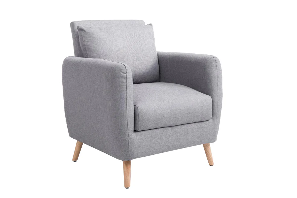 Sessel Wohnzimmersessel JULES - Stoffbezug Grau