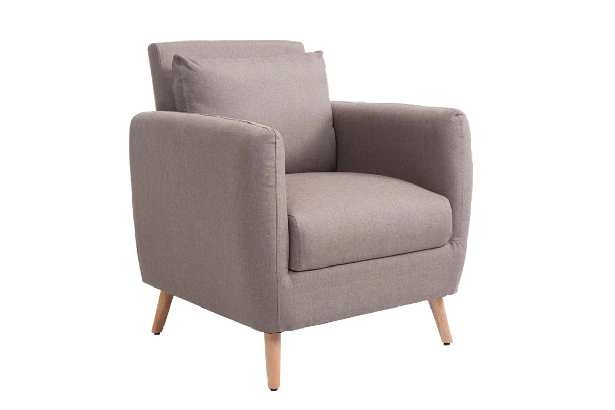 Sessel Wohnzimmersessel JULES - Stoffbezug Taupe