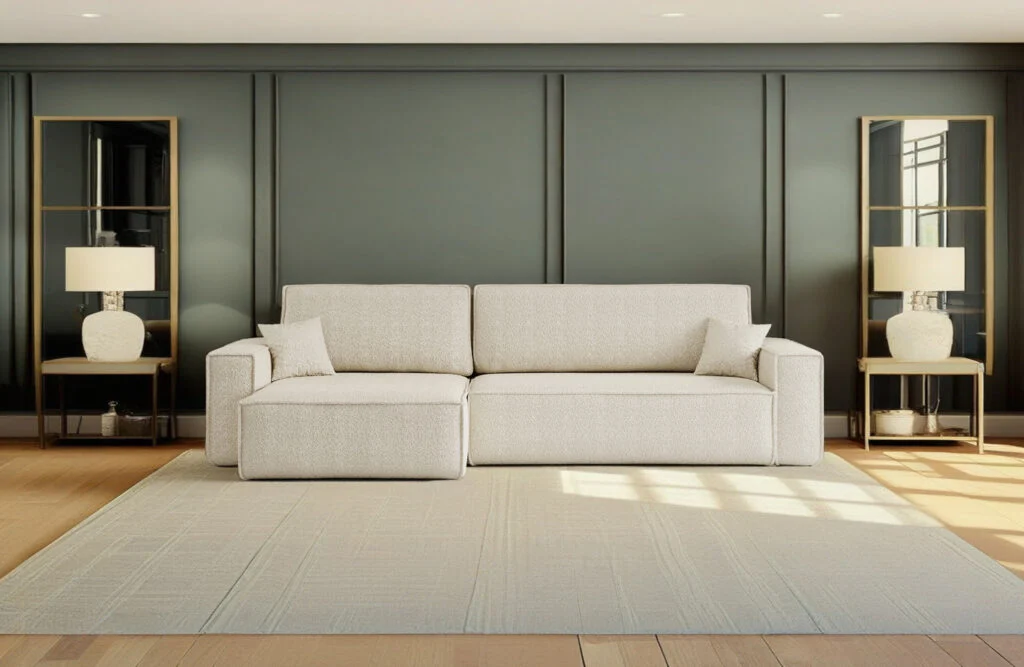 Ecksofa mit Schlaffunktion und Bettkasten, Eckcouch BEST XL stoff Quelle