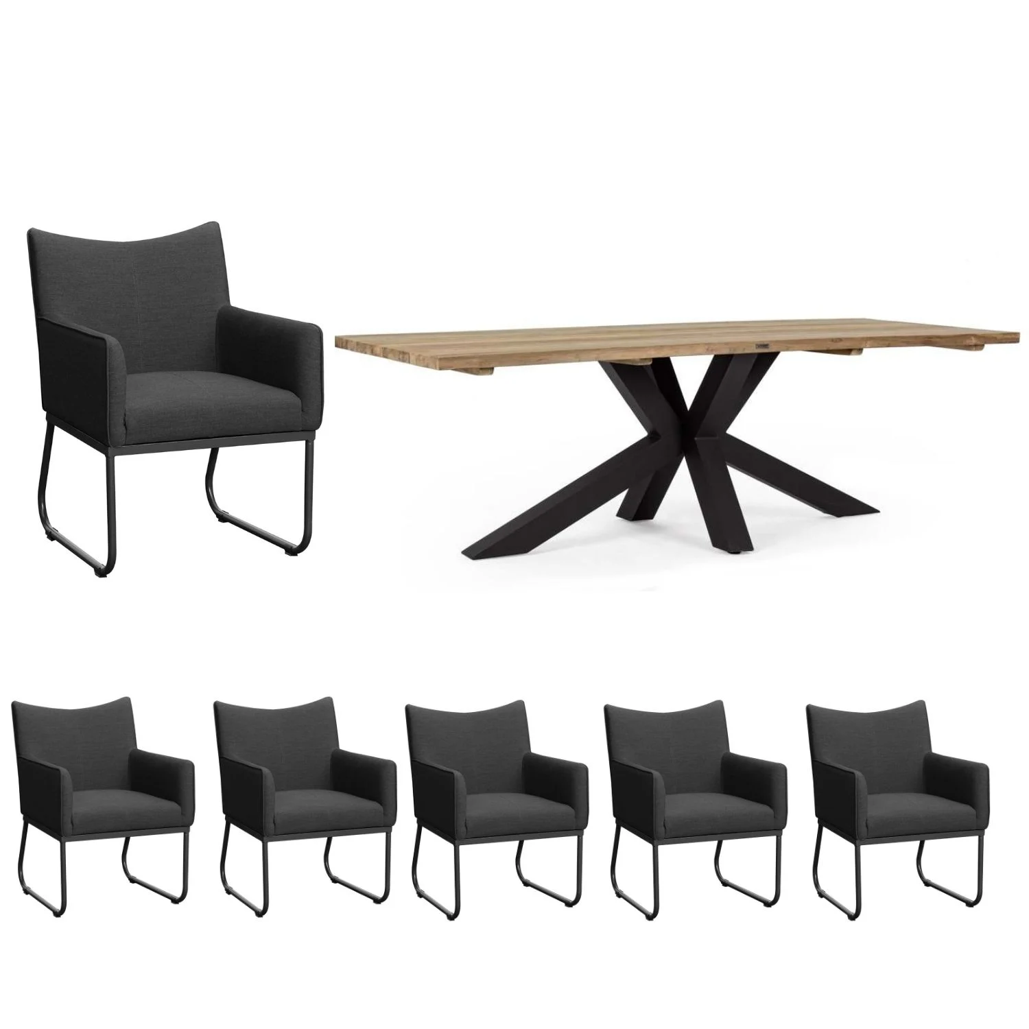 Bizzotto/CLEMENTO Ramsey/Lyon Gartenmöbel-Set 7tlg