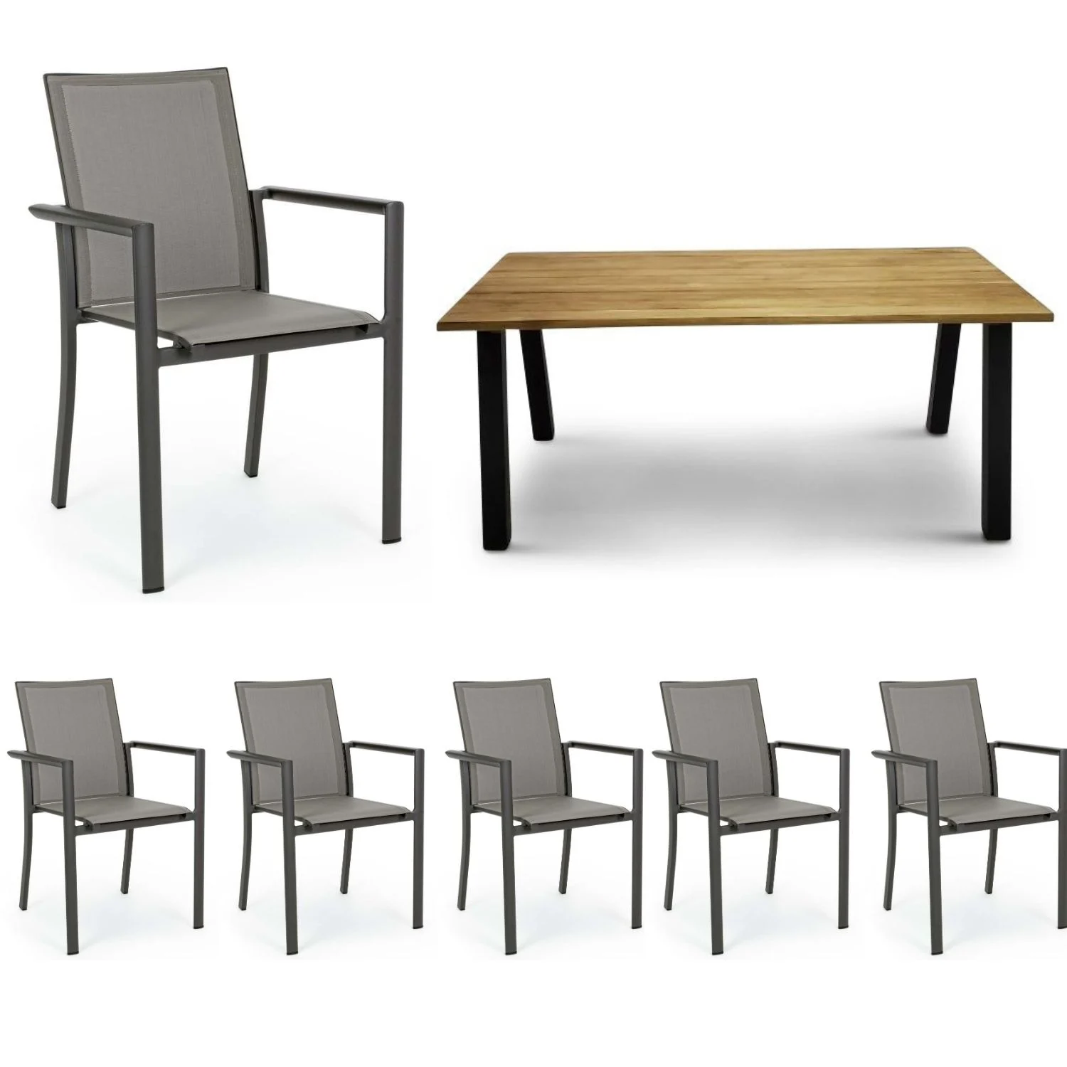 CLEMENTO/Bizzotto Dumfries/Konor Gartenmöbel-Set 7tlg