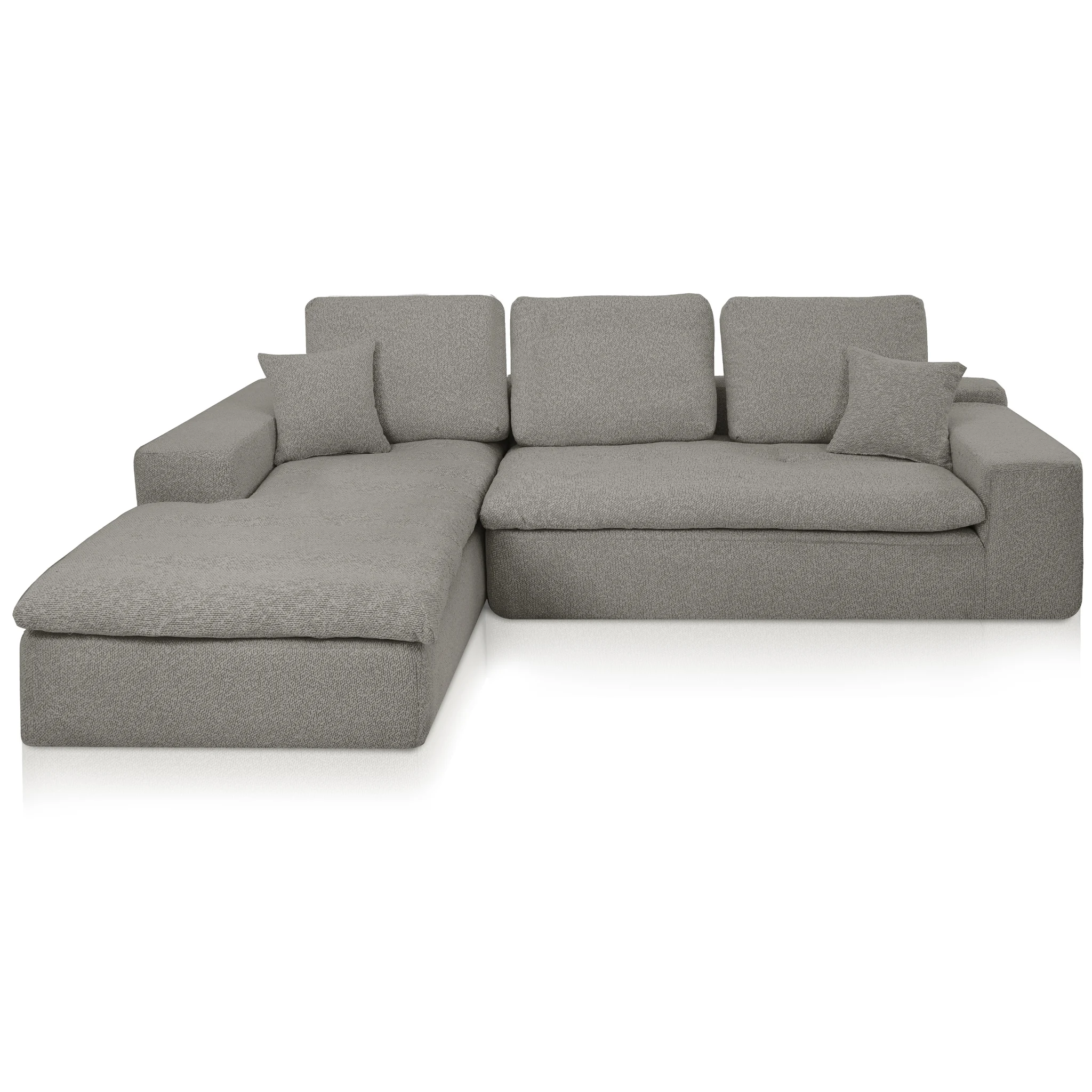 Lazy Ecksofa Bouclé Braun Links - Popsofa