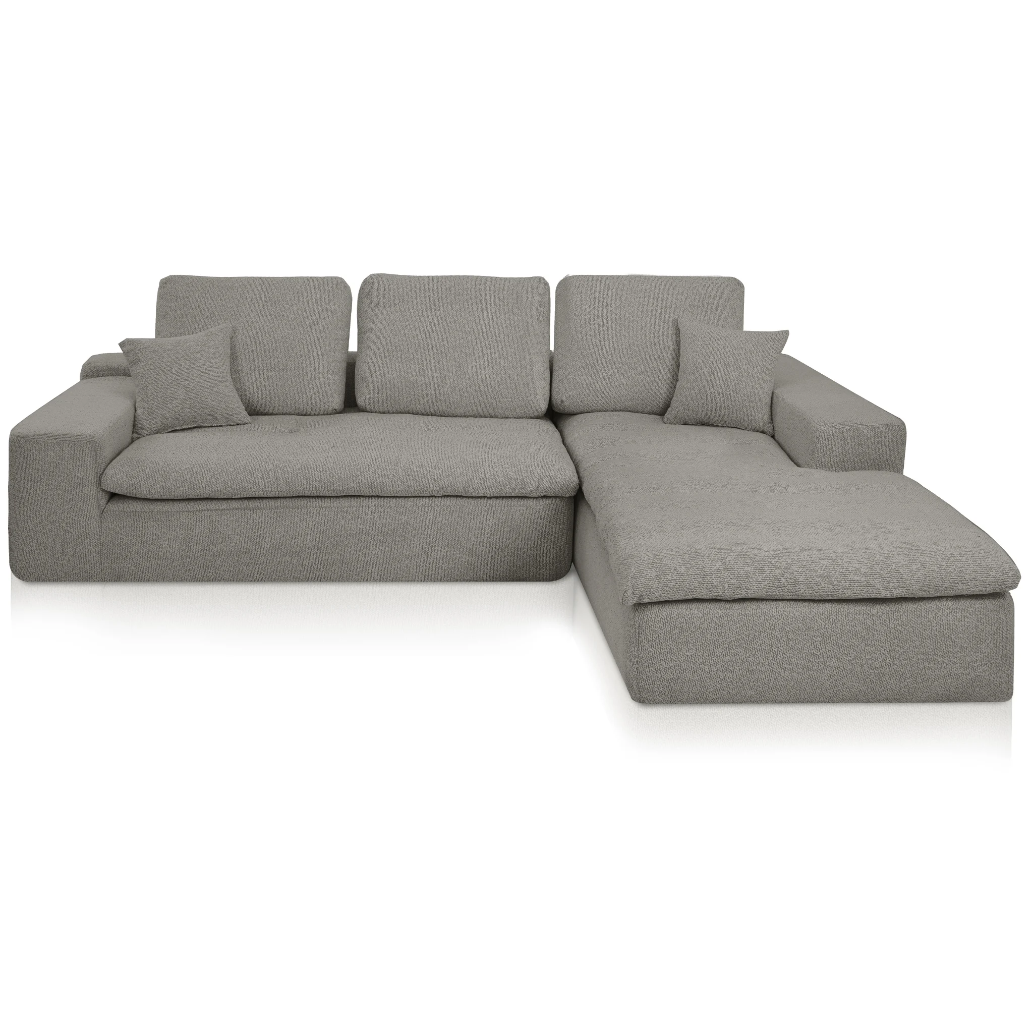 Lazy Ecksofa Bouclé Braun Rechts - Popsofa