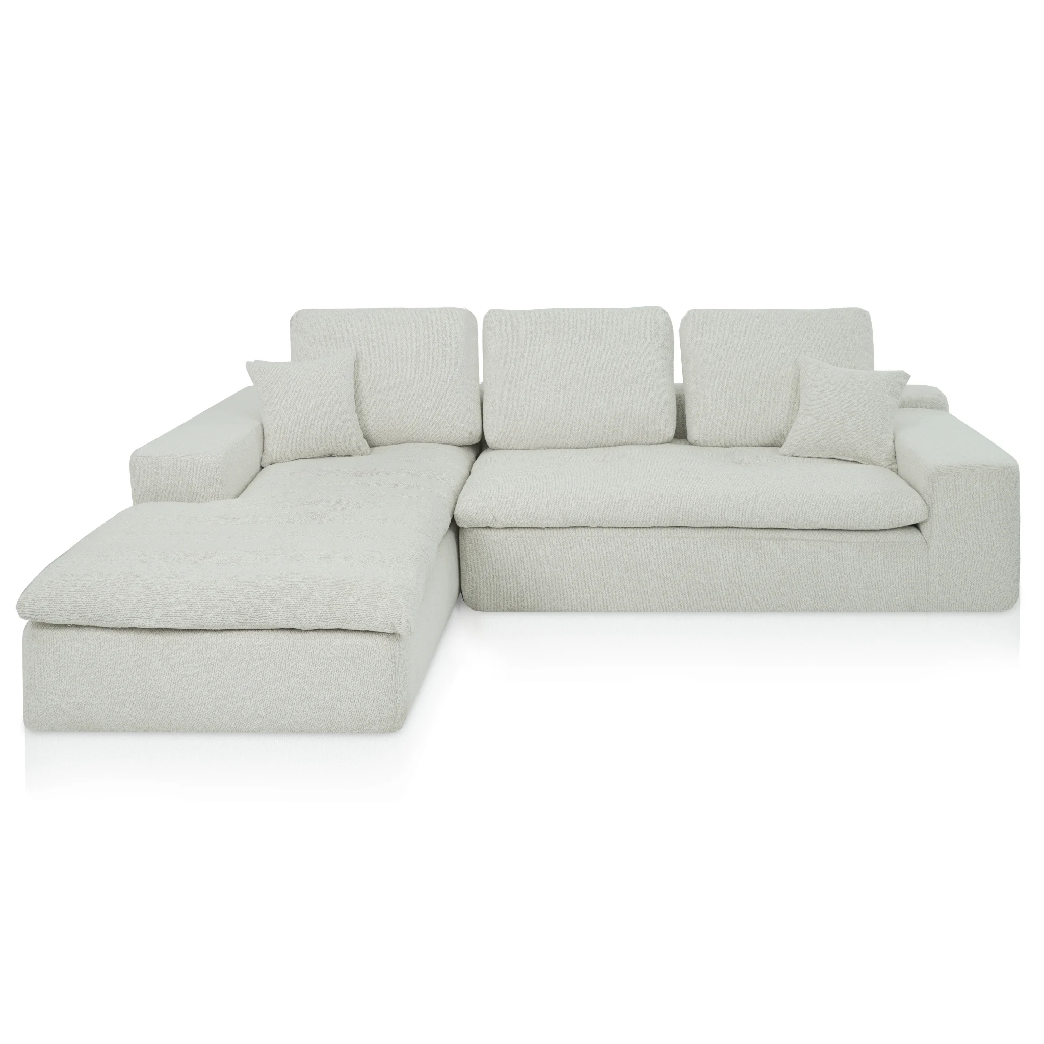 Lazy Ecksofa Bouclé Beige Links - Popsofa