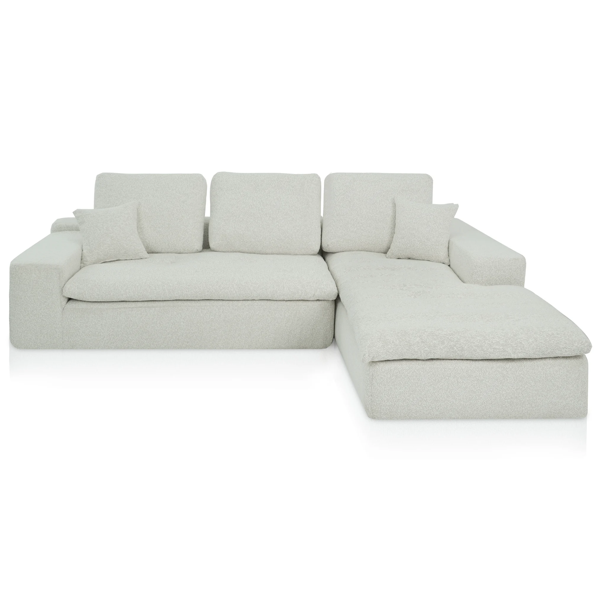 Lazy Ecksofa Bouclé Beige Rechts - Popsofa