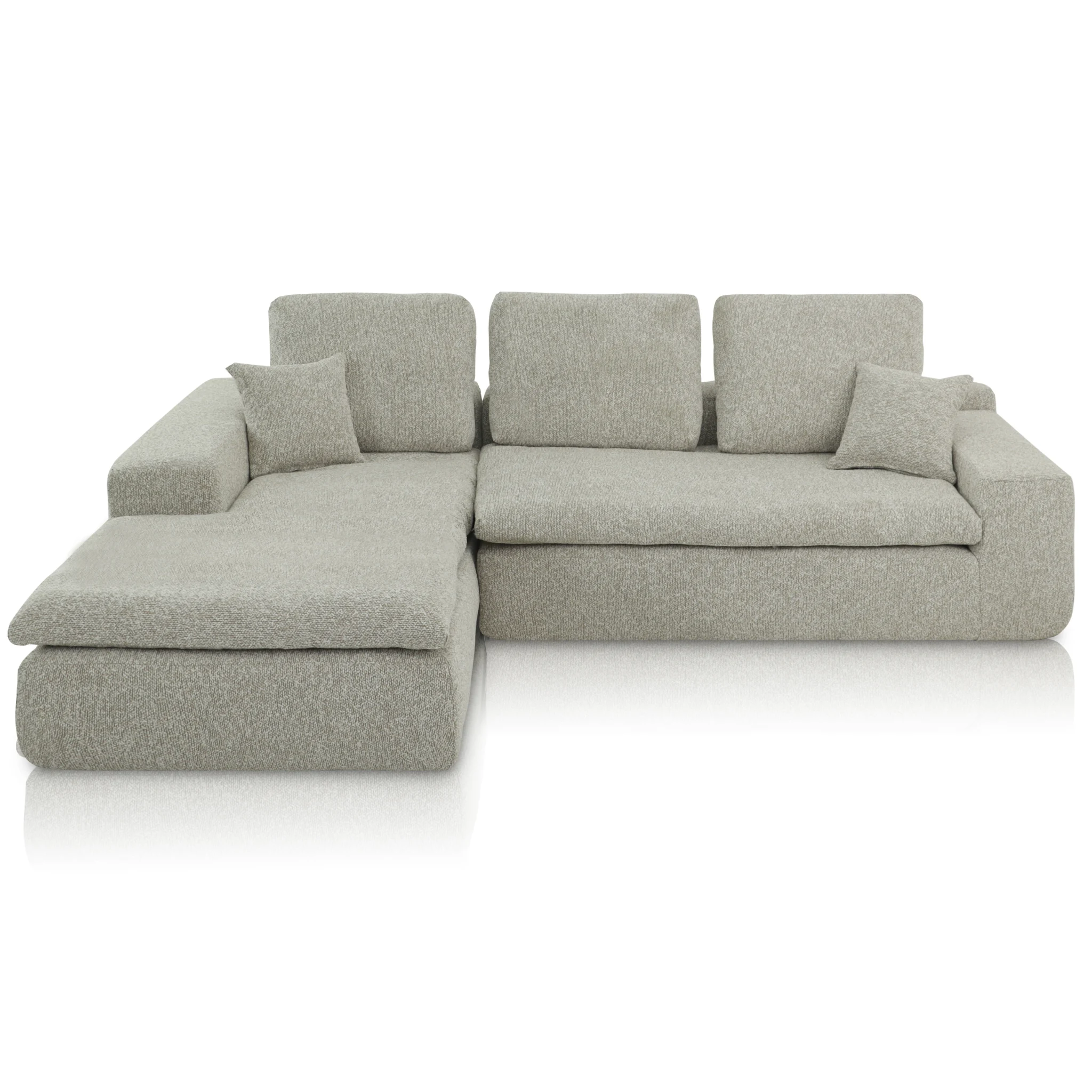 Lazy Ecksofa Bouclé Taupe Links - Popsofa
