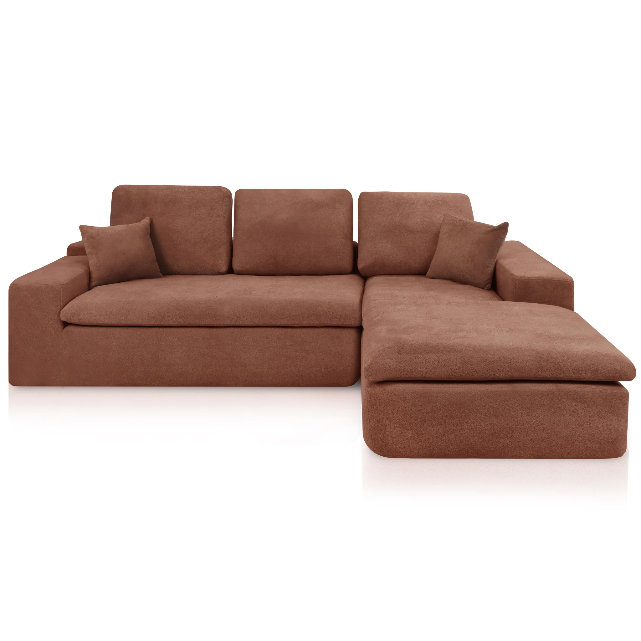 Lazy Ecksofa Terrakotta Rechts - Popsofa