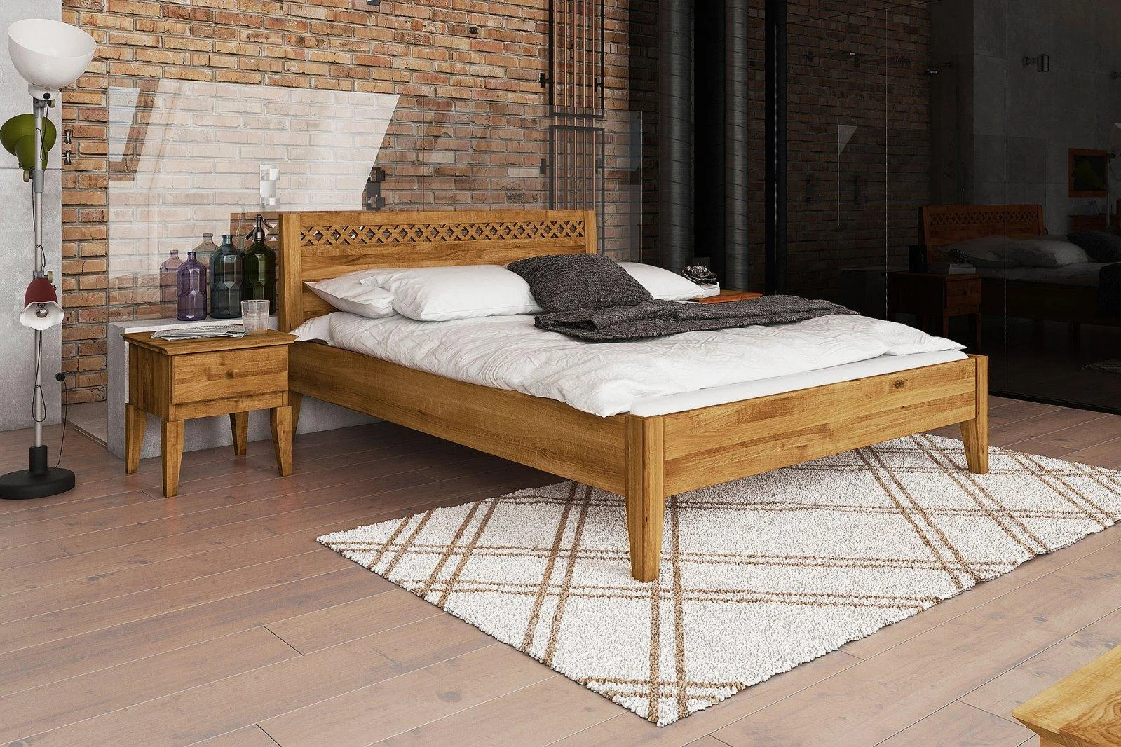 Schlafzimmerbett Bett Massivholzbett LENNES Nr.3 Buche 80x200 cm - Fun Möbel