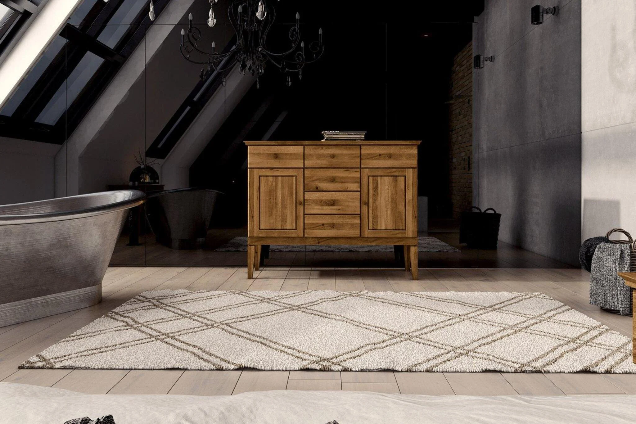 Sideboard Kommode LENNES Eiche massiv 127x100x45 cm - Fun Möbel