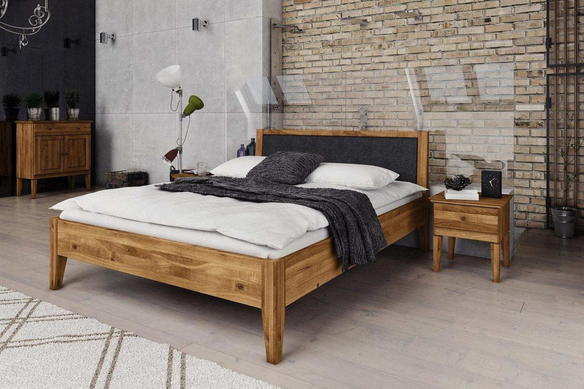 Schlafzimmerbett Bett Massivholzbett LENNES Nr.9 Buche 80x200 cm - Fun Möbel