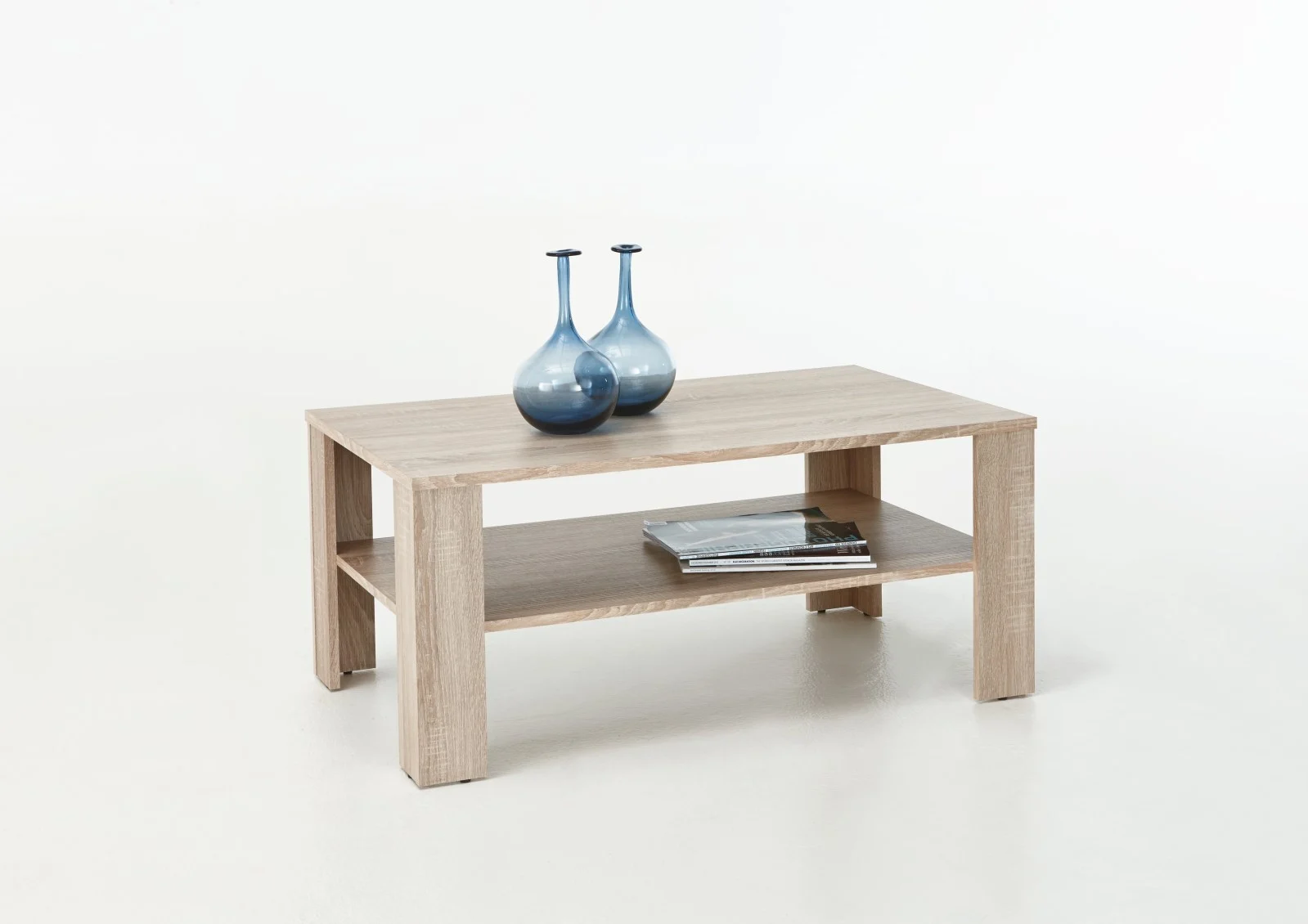 Couchtisch Tisch Loco 100x60 cm mit Ablageboden Sonoma Eiche - Fun Moebel