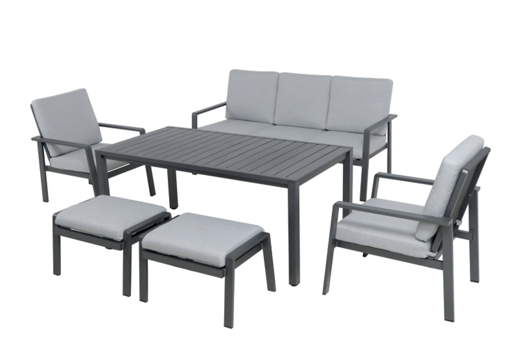 MWH Atlantico Loungeset Aluminium/Polyester Matt Grey