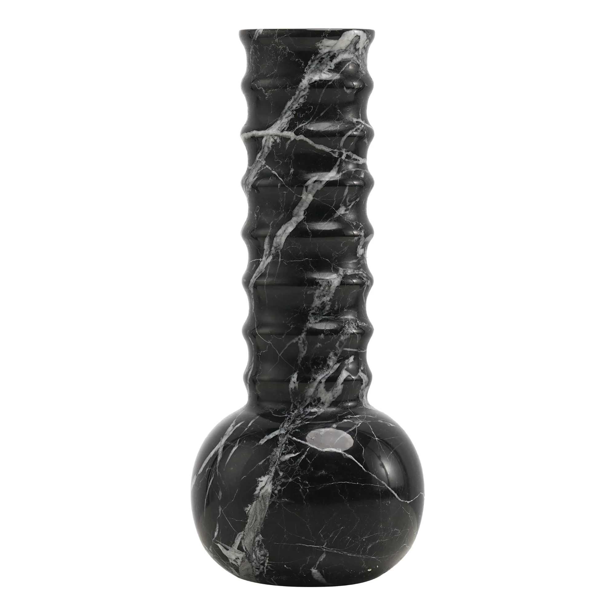 Marmorvase Geriffelt Schwarz - Mr. Stoned