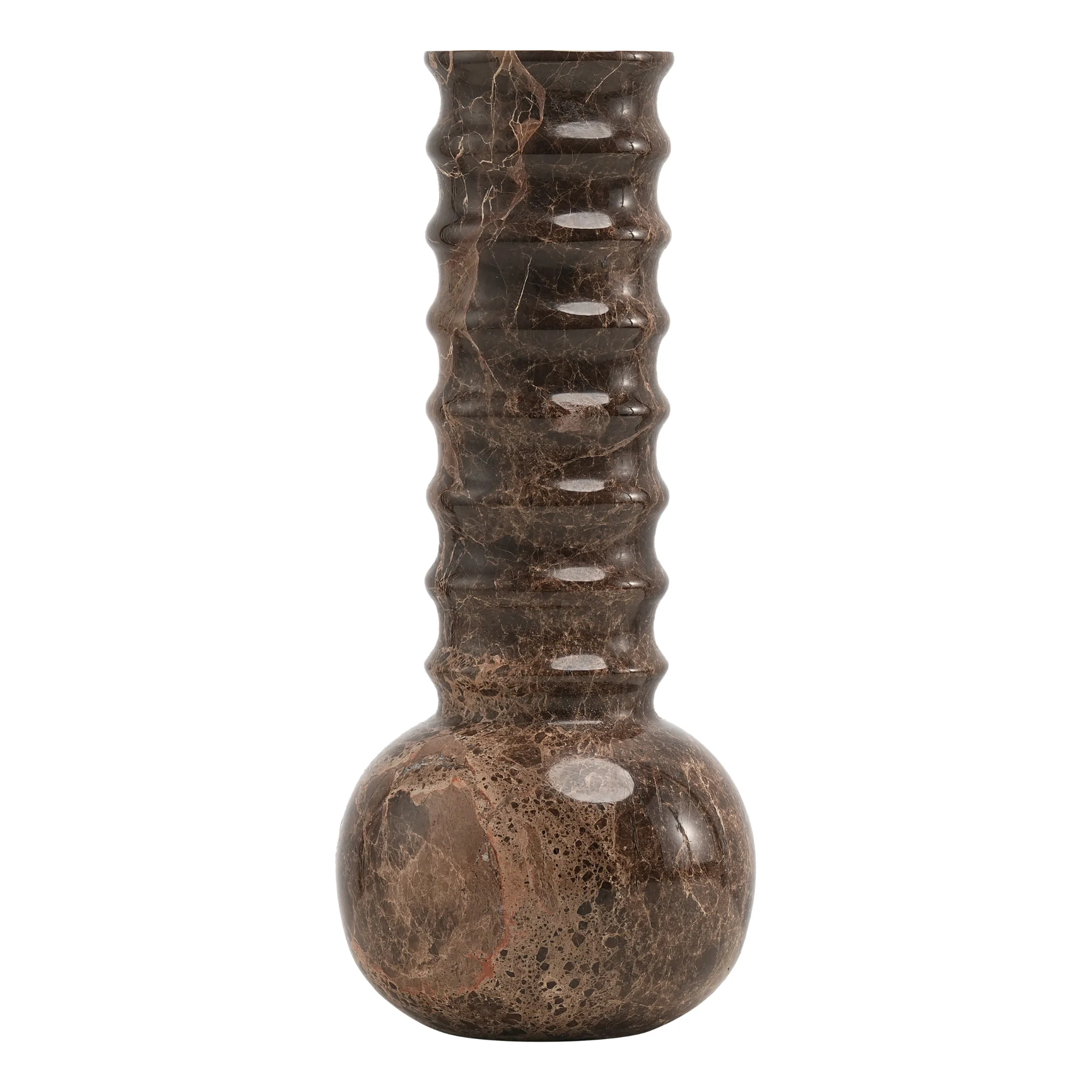 Marmorvase Geriffelt Braun - Mr. Stoned