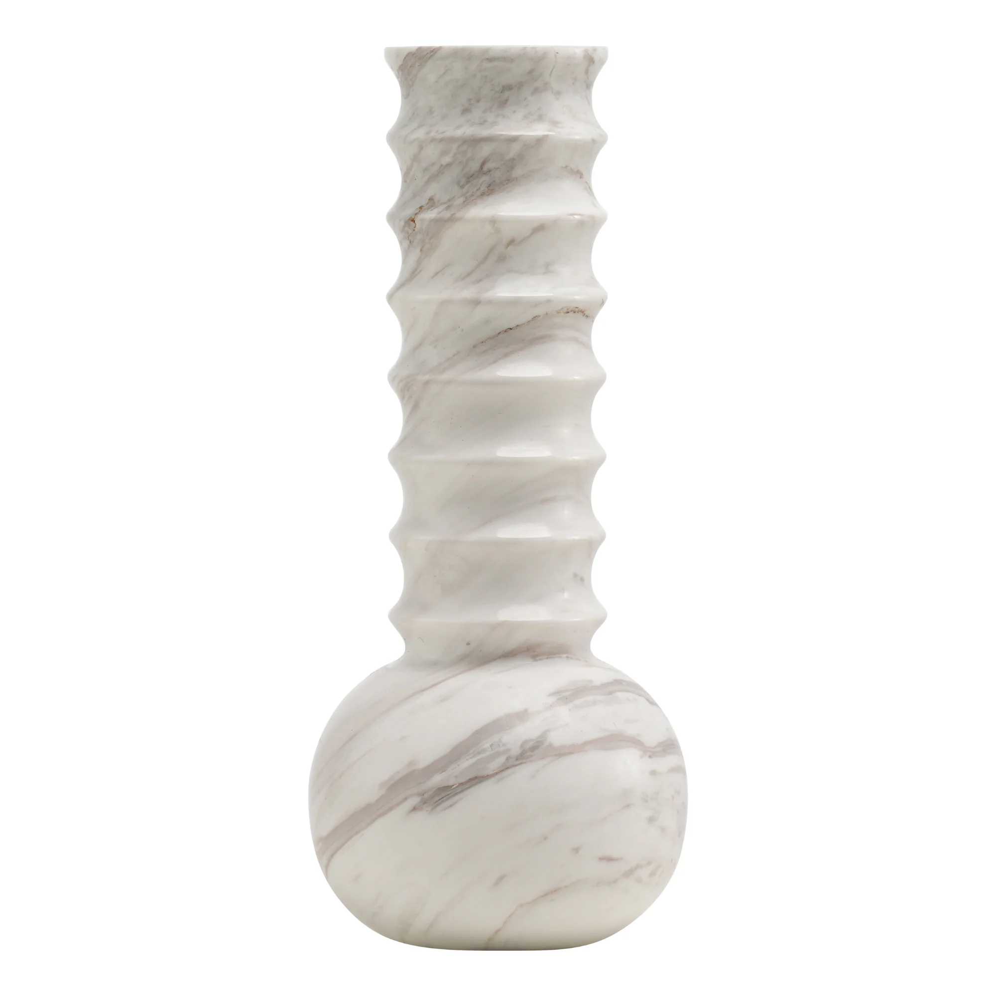 Marmorvase Geriffelt Weiß - Mr. Stoned