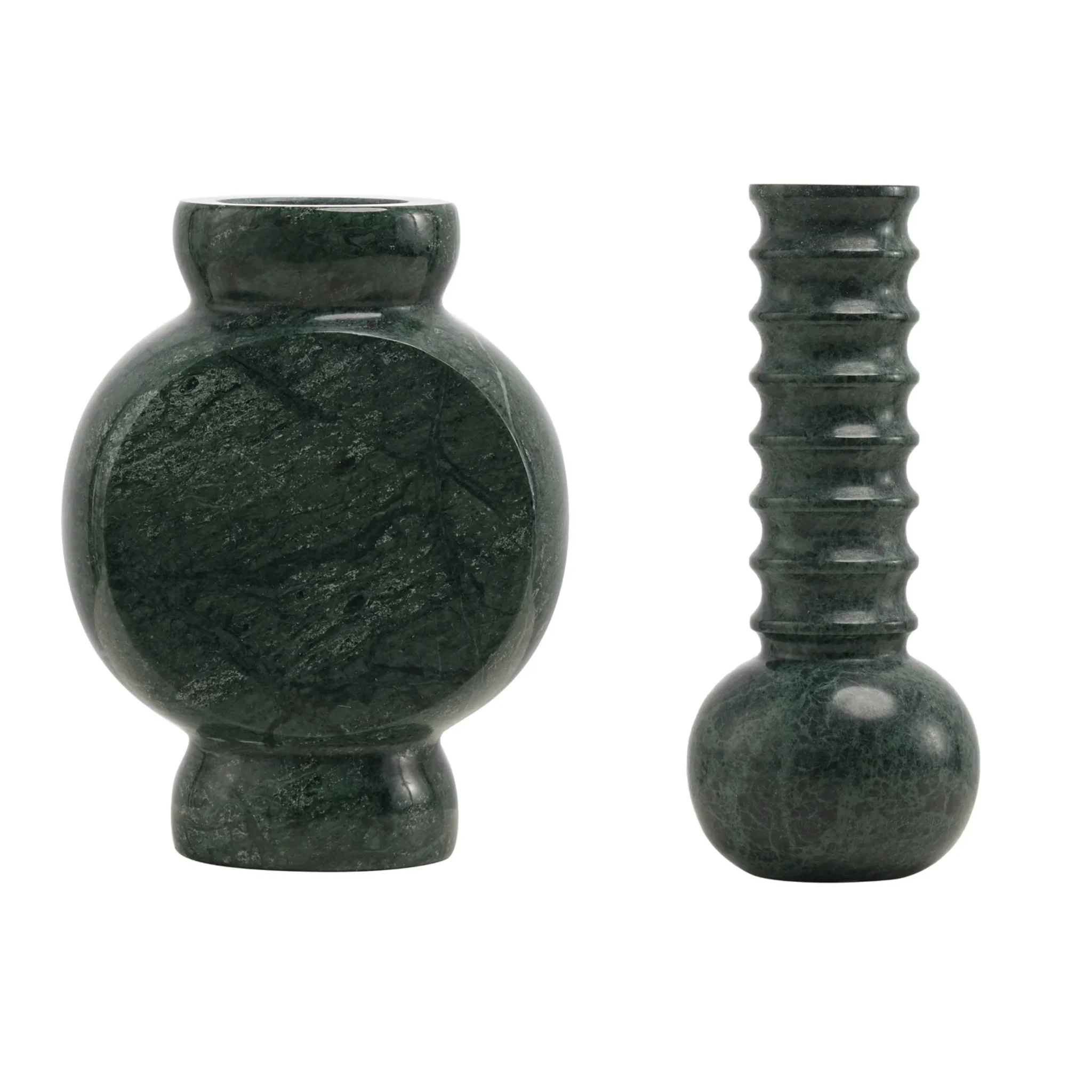 Marmor Geschenkset – Vasen Circle & Ribbed Grün - Mr. Stoned