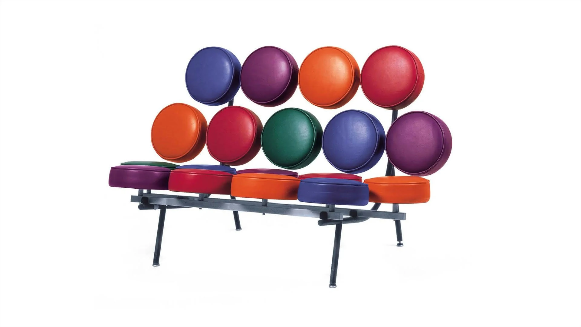 Marshmallow sofa 2 seat with leather upholstery - Made Milano