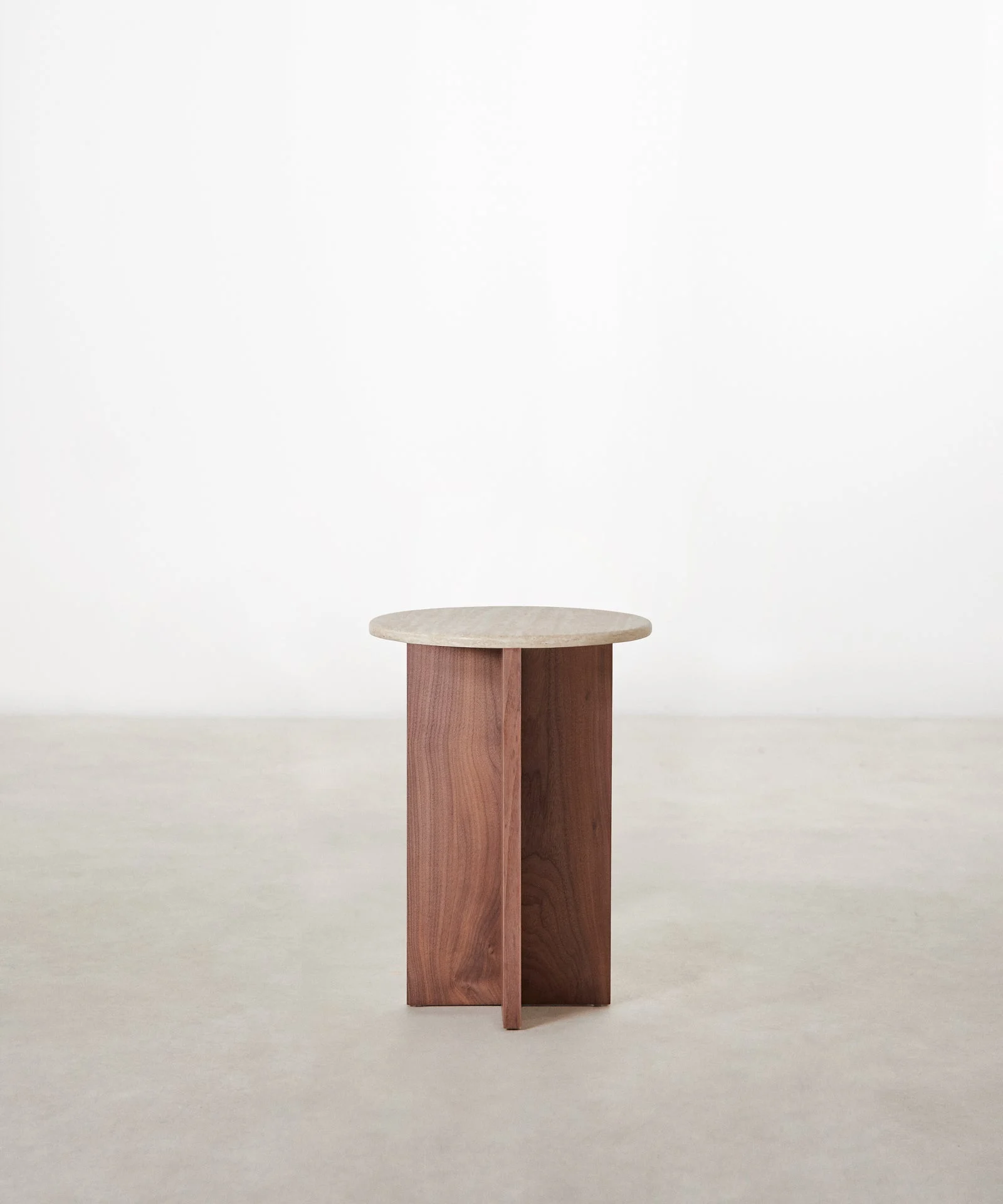 Couchtisch aus Holz und Travertin Tapia (55x40) - Northdeco