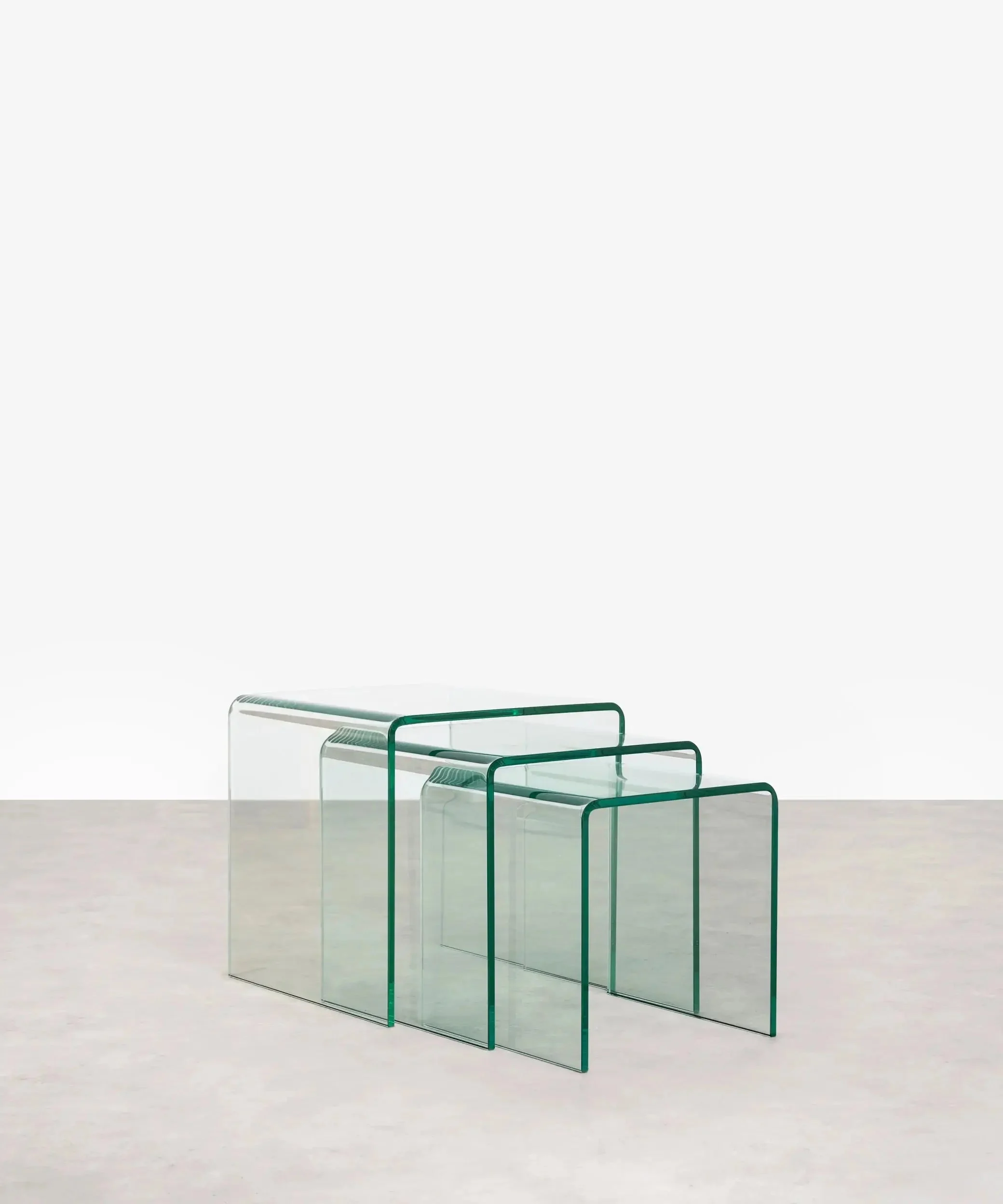Beistelltisch-Set Vulcan aus gehärtetem Glas