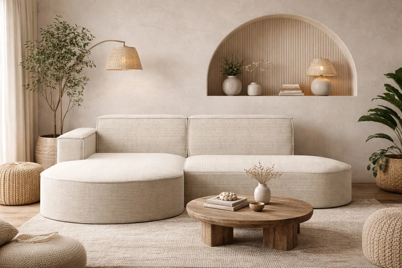 Ecksofa Designer MODENA STUDIO stoff Dicker cord Poso - Ecksofa Cord