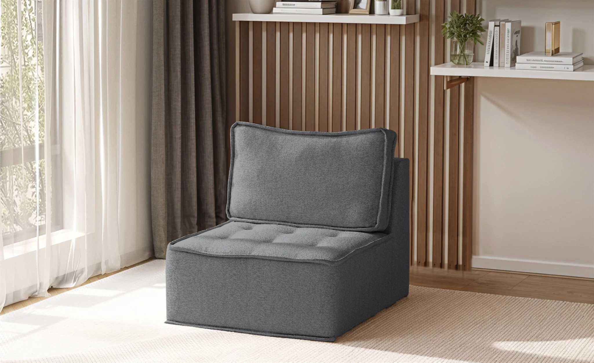 Sessel Designersessel SANDE XS Stoff Alpine Anthrazit - Fun Möbel