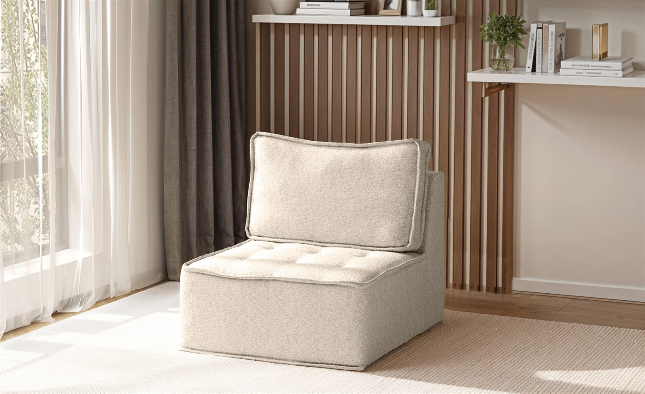 Sessel Designersessel SANDE XS Stoff Alpine Beige - Fun Möbel