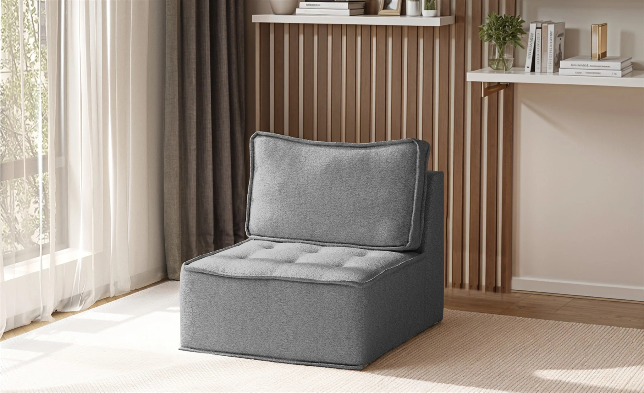 Sessel SANDE 1-Sitzer Modul Stoff Raven Grau