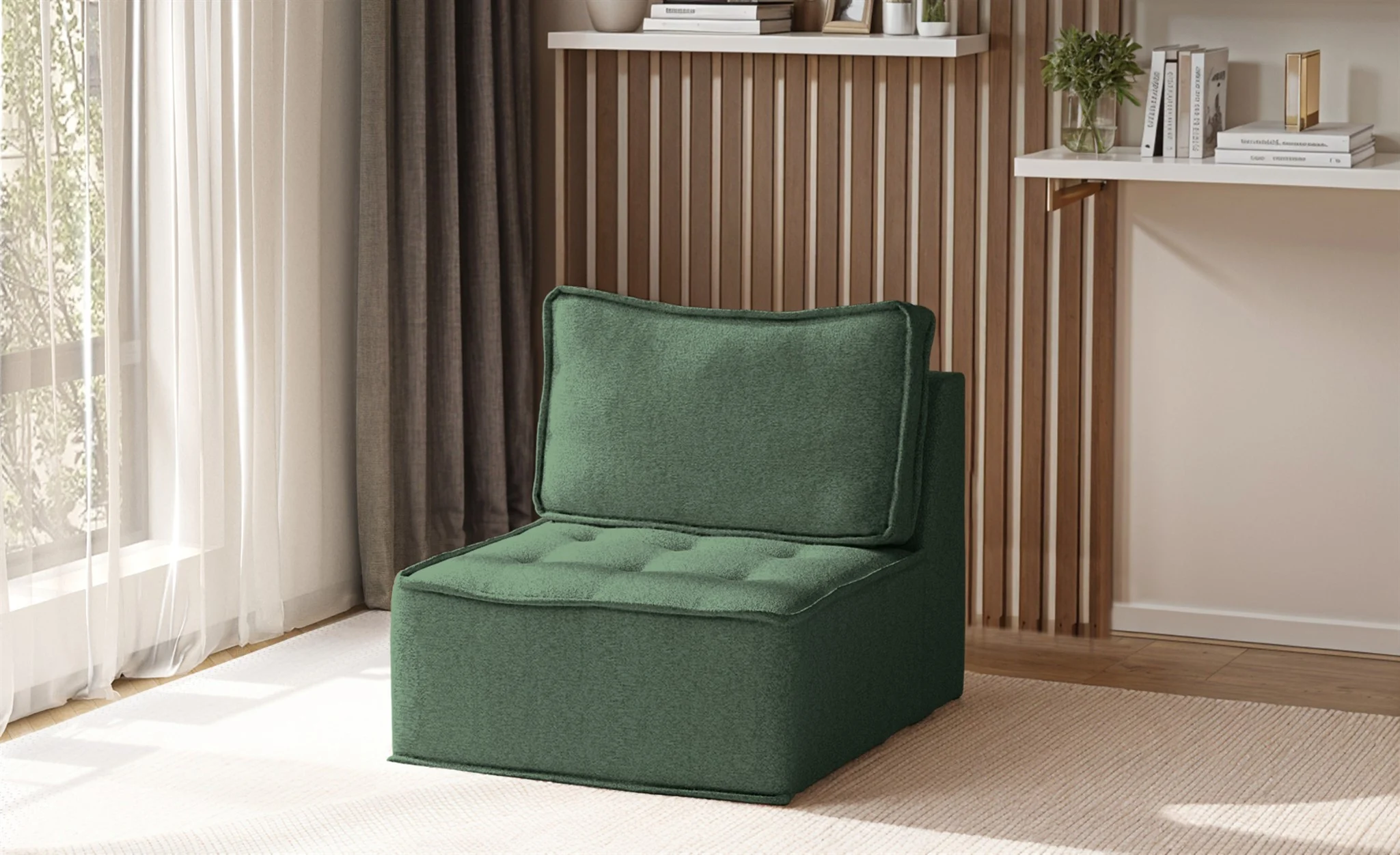 Sessel Designersessel SANDE XS Stoff Raven Flaschengrün - Fun Möbel