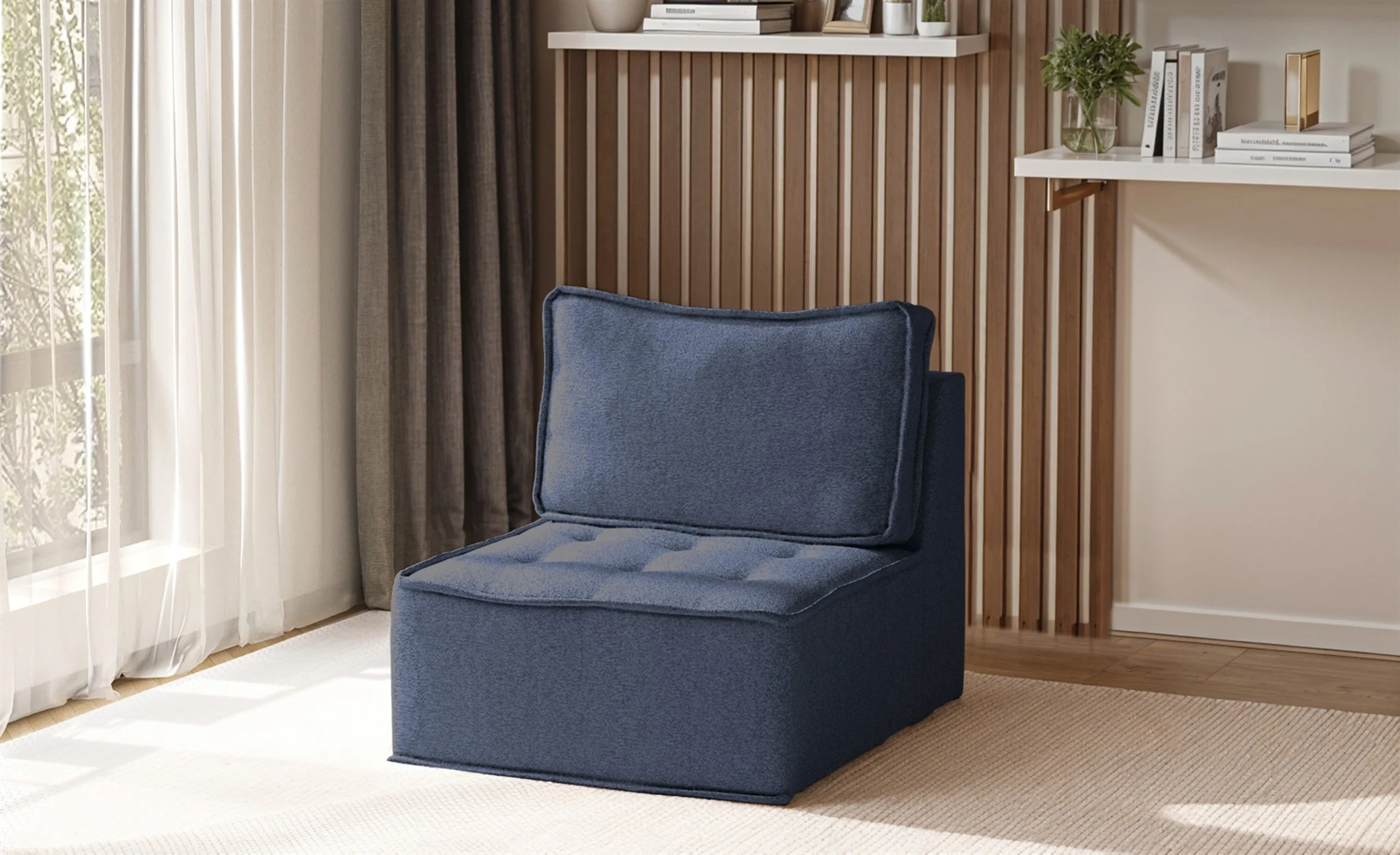 Sessel Designersessel SANDE XS Stoff Raven Blau - Fun Möbel