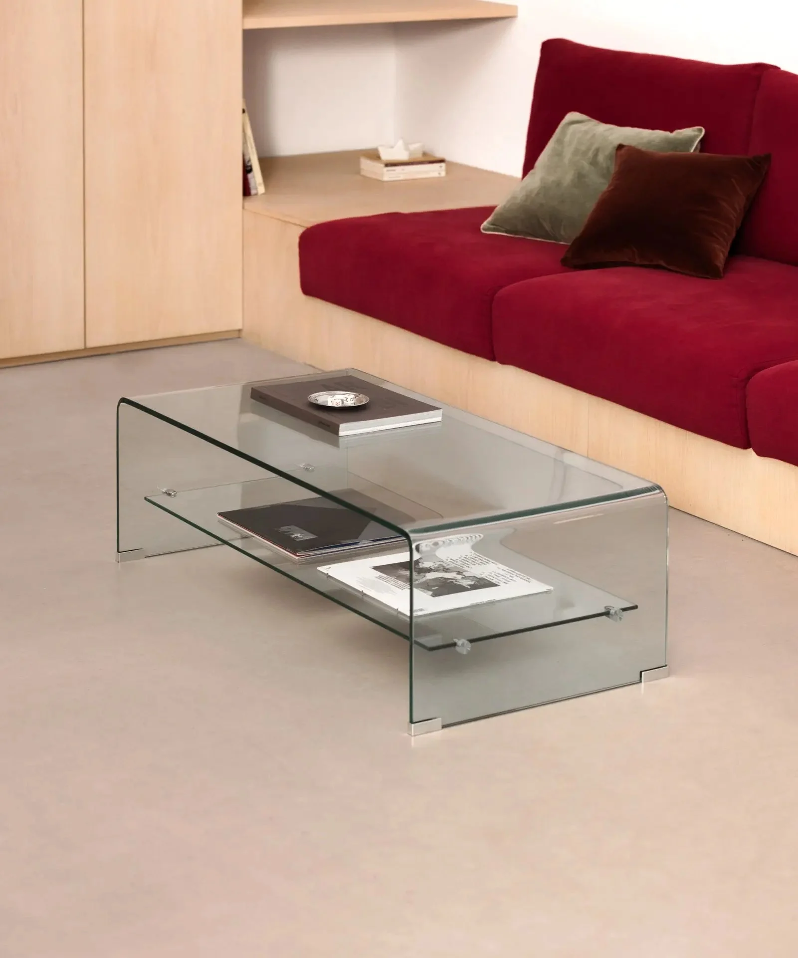 Mesa Centro de Cristal Templado Olivier (110x55 cm) - Northdeco
