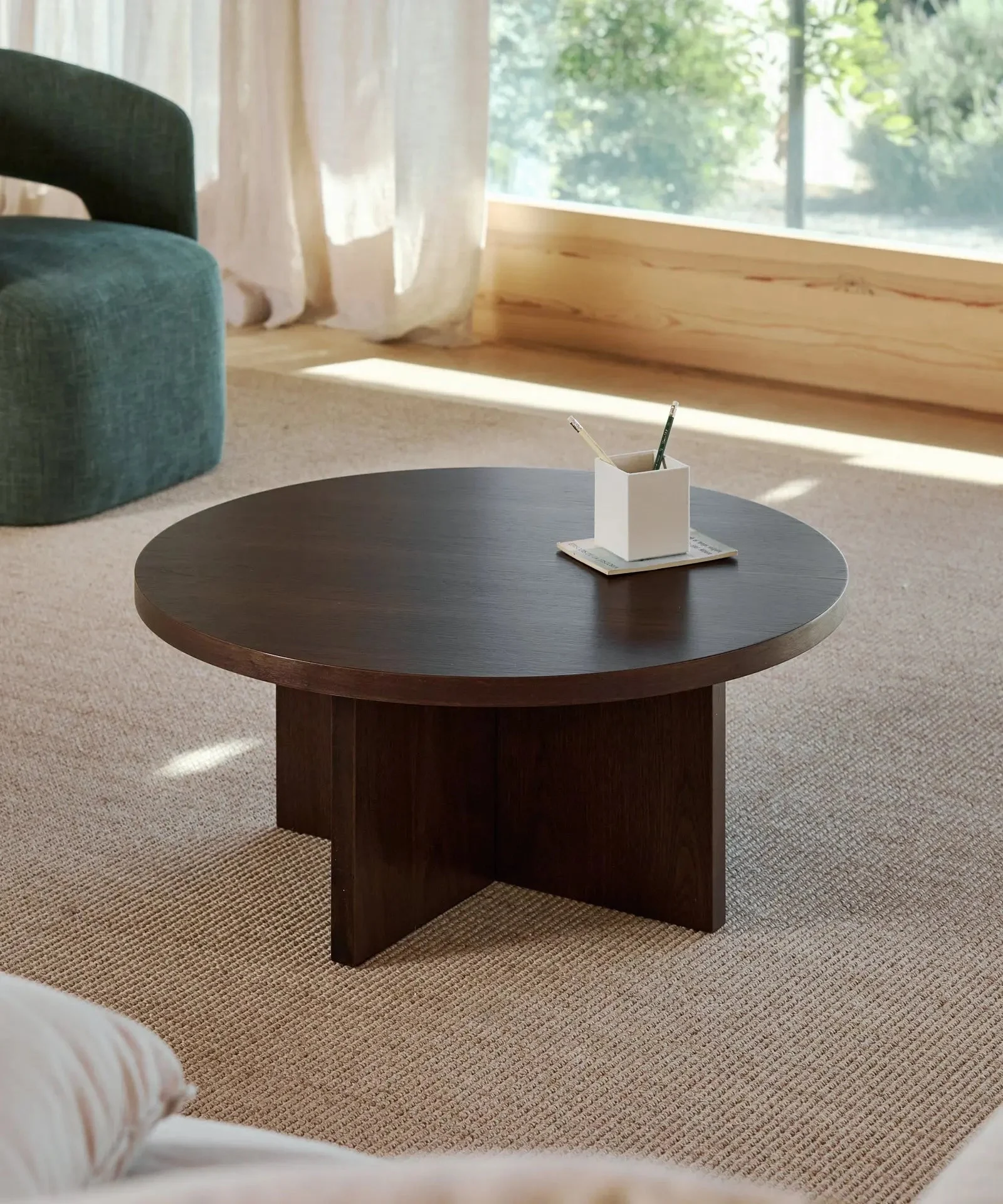 Runder Couchtisch aus Holz Takaya (80 cm) - Northdeco