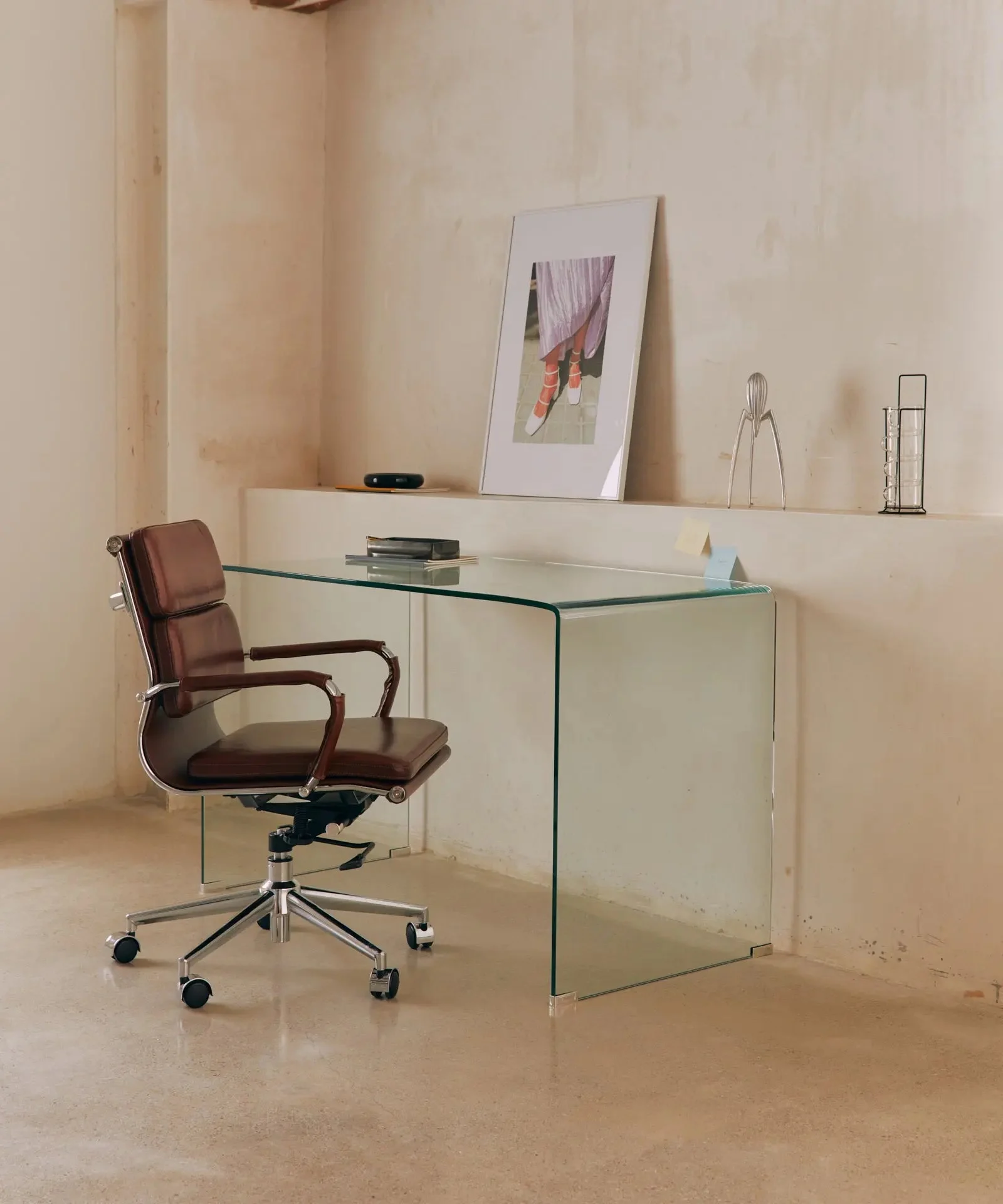 Glasschreibtisch Cheval 125 cm - Northdeco