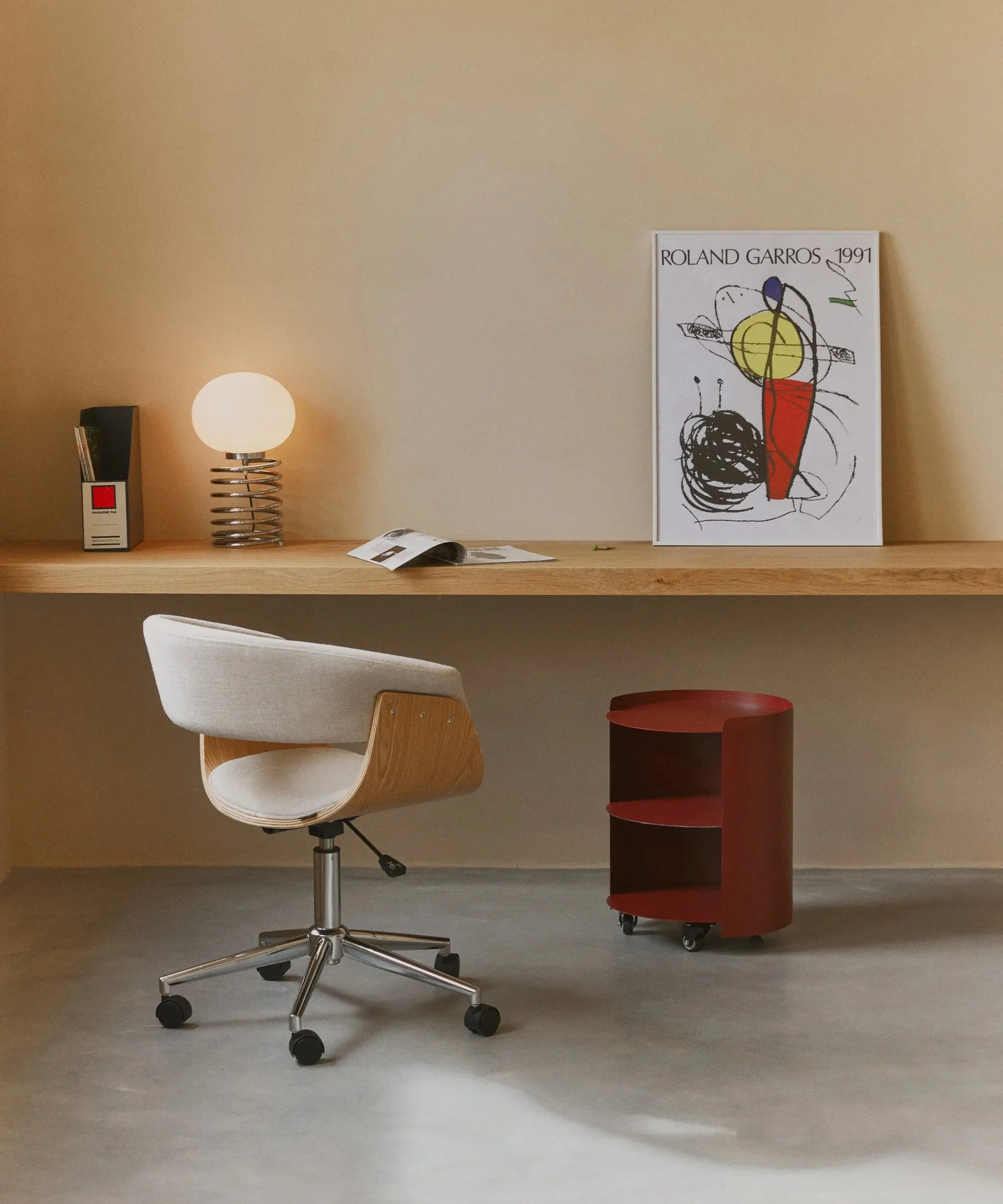 Schreibtischstuhl aus Kunstleder und Holz Beckett - Northdeco