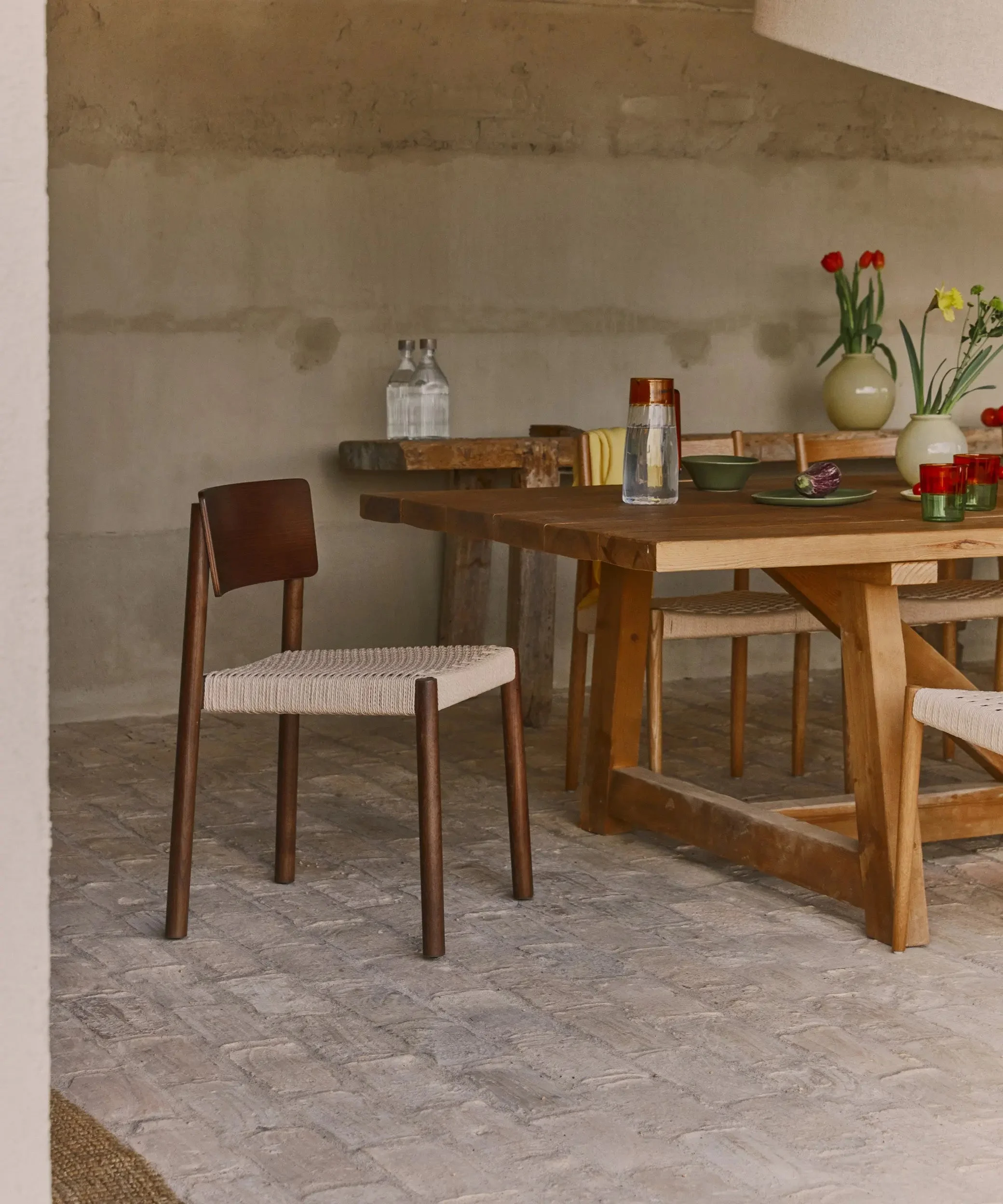 Silla de Comedor en Madera y Cuerda Trenzada Ares - Northdeco