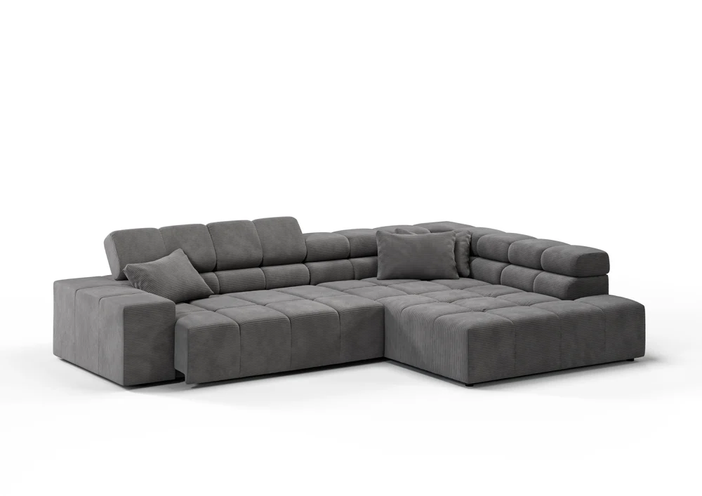 Candy Oregon Cord Ecksofa motorische Sitztiefenverstellung