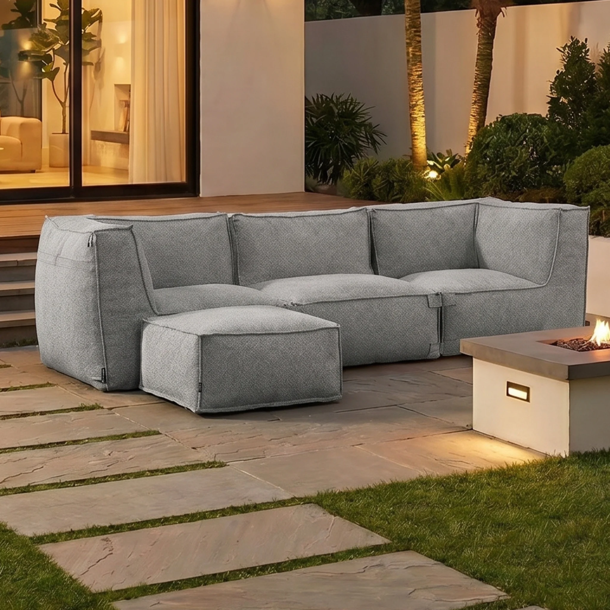 Outdoor Loungeset 3-Sitzer Kiki Grau