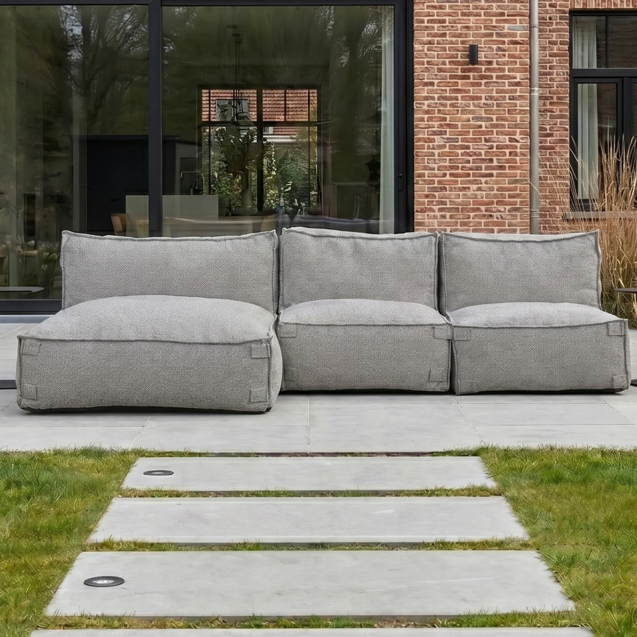 Outdoor Loungeset 3,5-Sitzer mit Lounge Kiki Grau