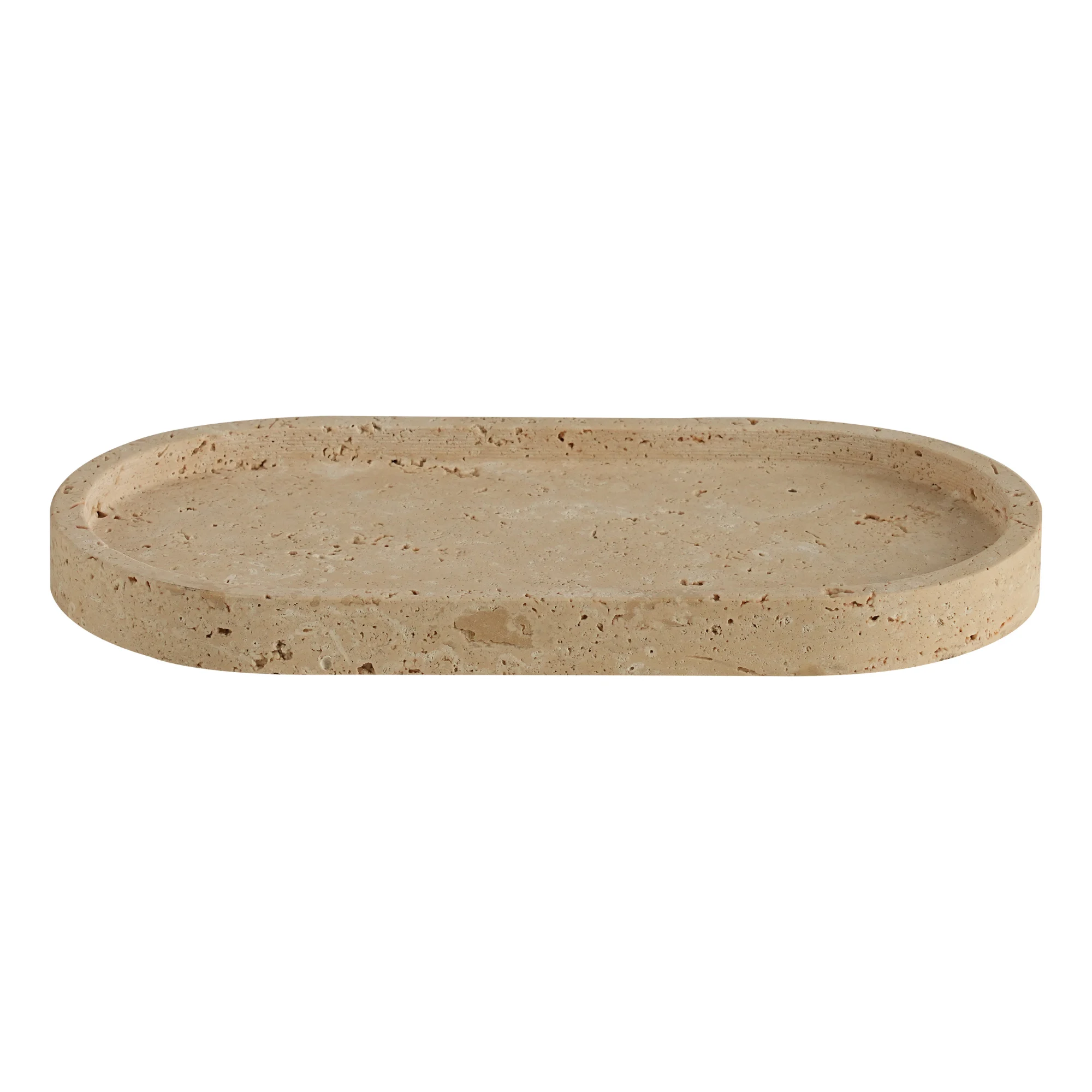 Ovales Travertin Servierbrett & Platte Beige - Mr. Stoned