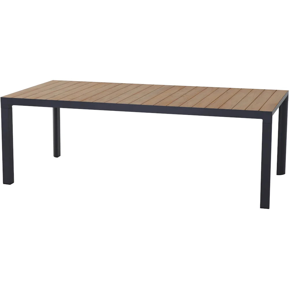 Siena Garden Silva Gartenesstisch Matt Anthrazit/Teak - 220x100cm