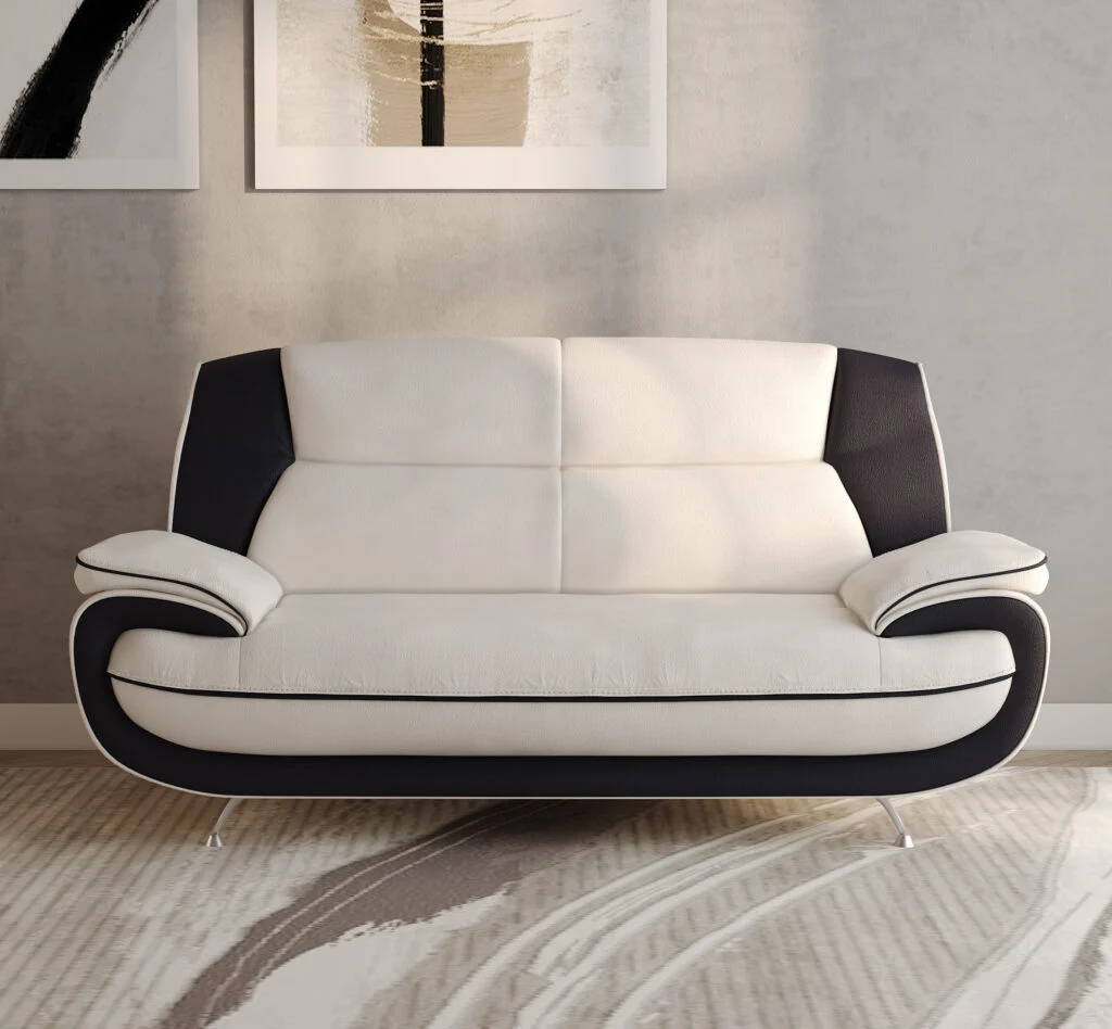 Sofa 2-Sitzer modern für das Wohnzimmer, Kunstleder Soft,PALERMO