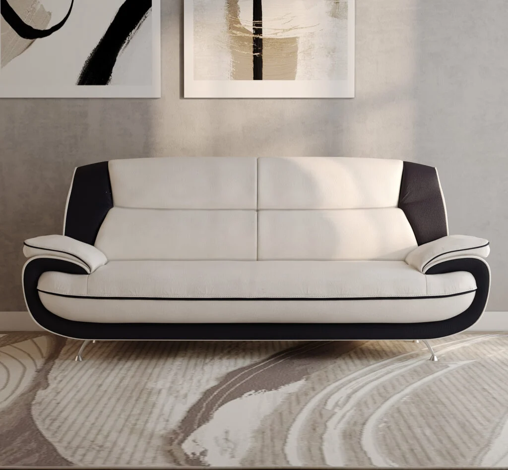 Sofa 3-Sitzer modern für das Wohnzimmer, Kunstleder Soft ,PALERMO