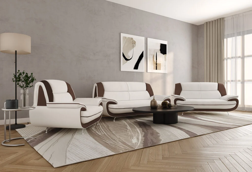 Wohnzimmer-Set 3-2-1 modern, Stoff Kronos, PALERMO